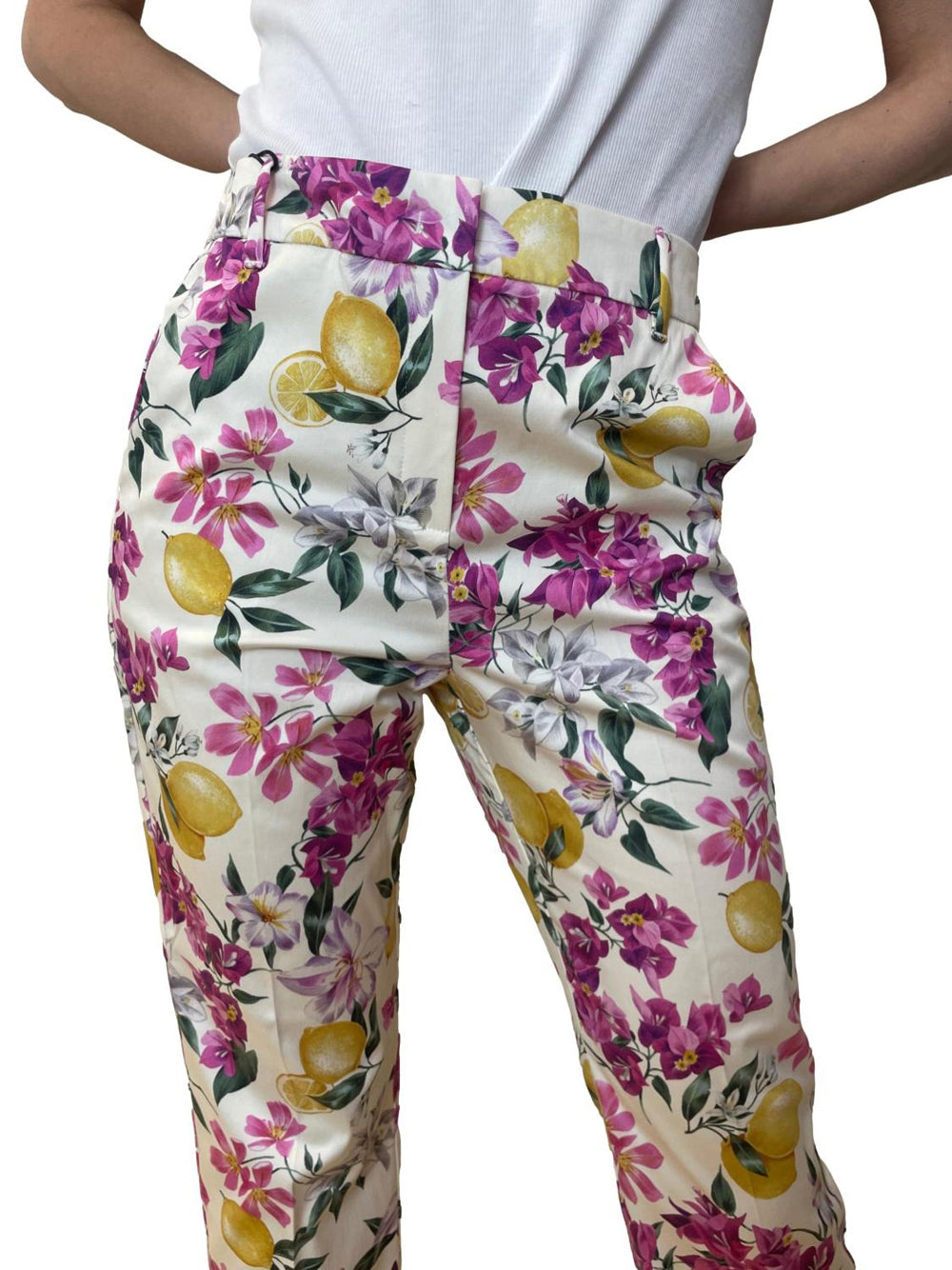 Pantalone Slim Emme Marella Copy da Donna - Floreale Multicolore