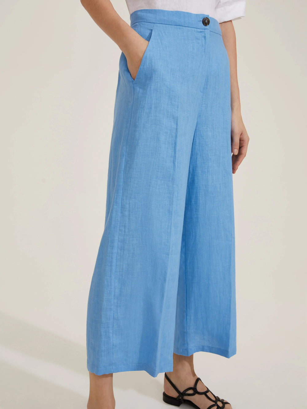 Pantalone Palazzo Emme Marella Silvana da Donna - Celeste