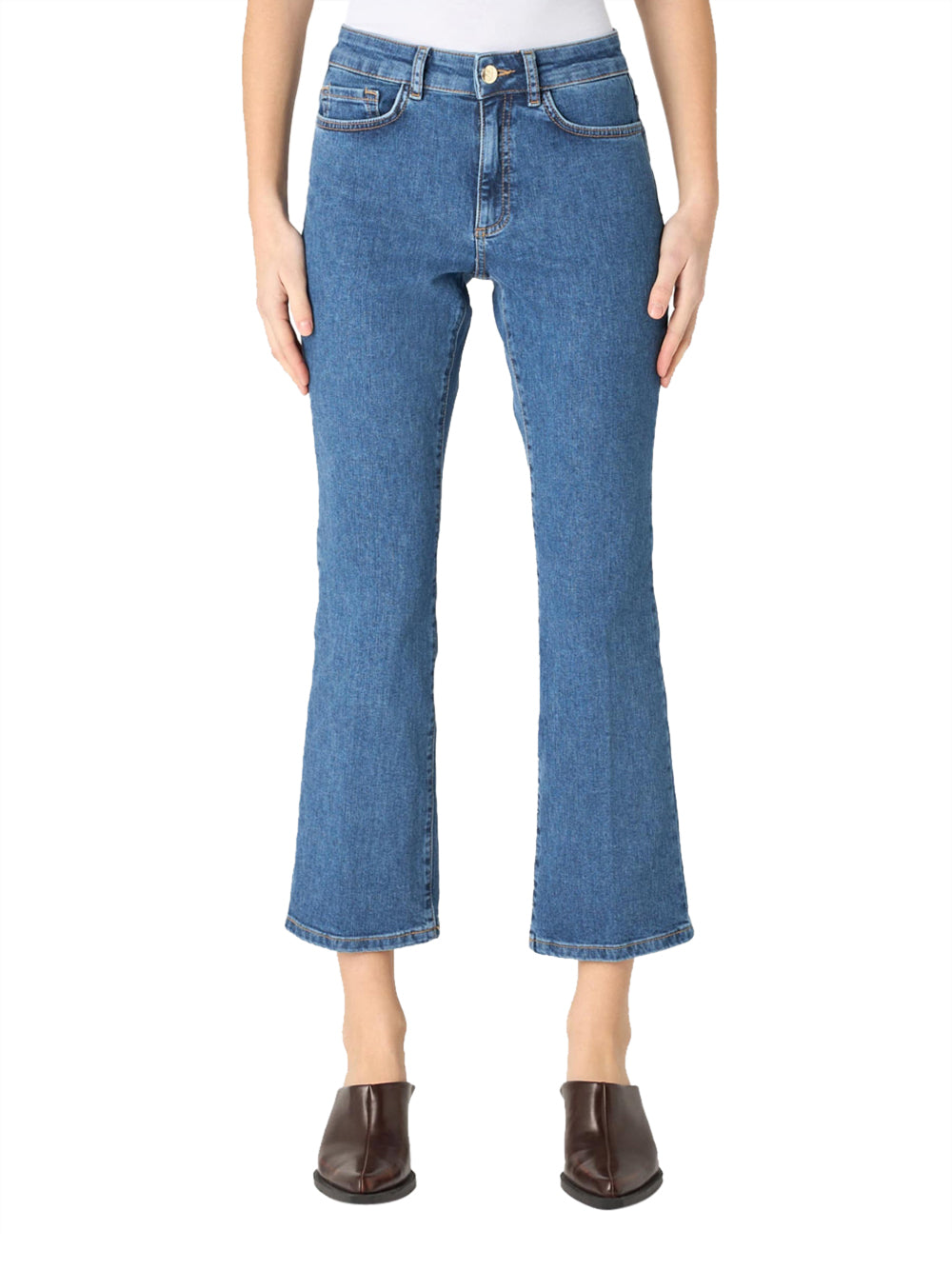 Jeans a Zampa Cropped Emme Marella Ibisco da Donna - Denim