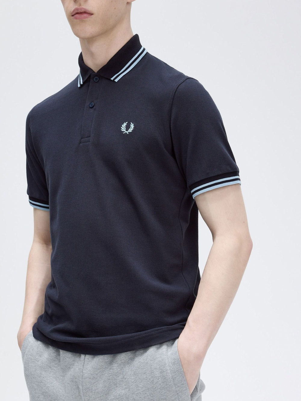 Polo Fred Perry Twin Tipped da Uomo - Blu