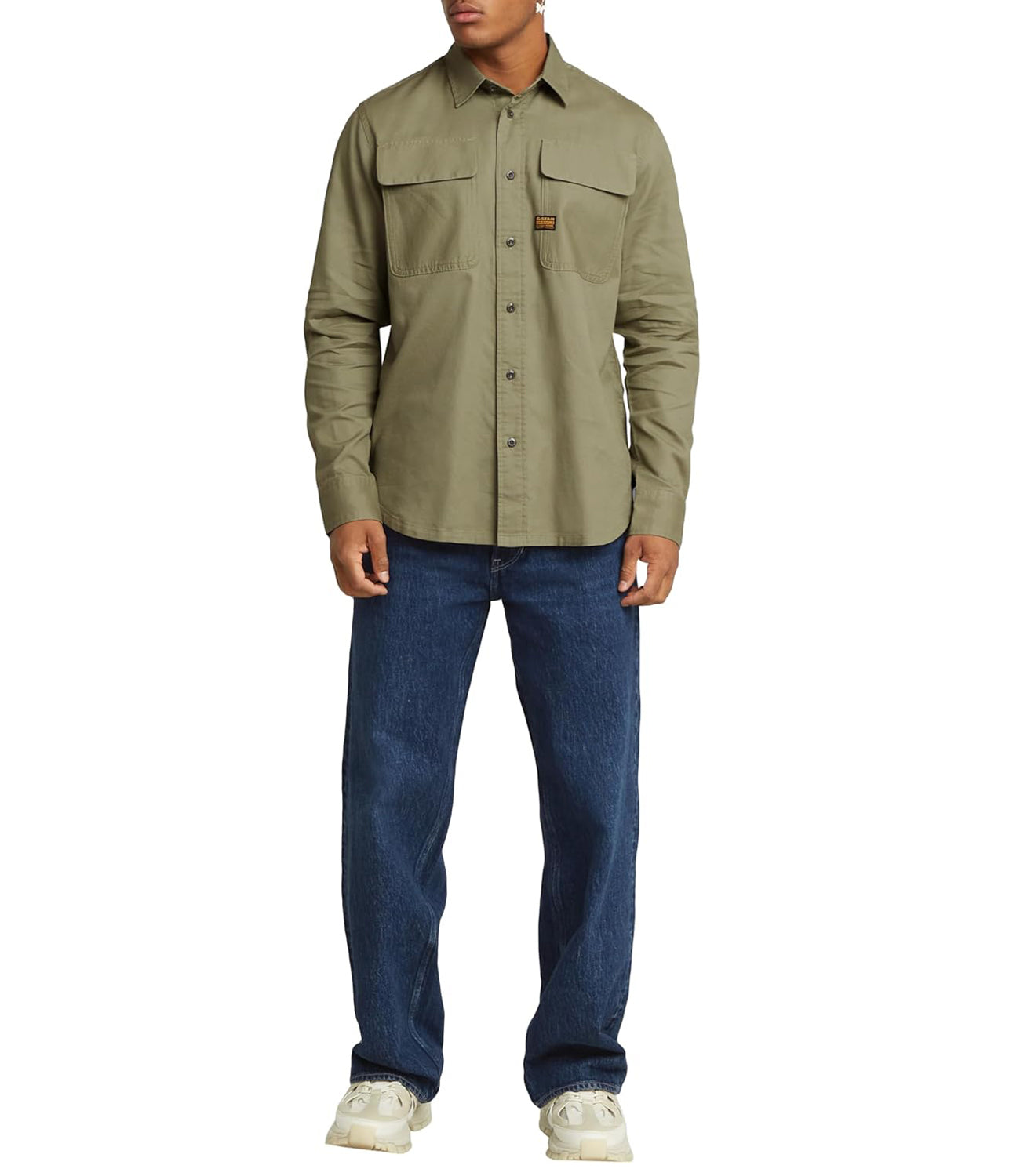 G-Star Camicia Maniche Lunghe Cpo Regular Shirt L\S Uomo Mod. D23583-D913 6057 Ensis Green