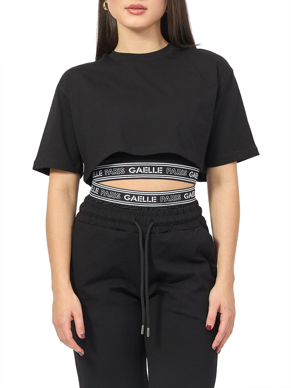 Gaëlle Paris T-shirt Gaelle Cropped da Donna - Nero