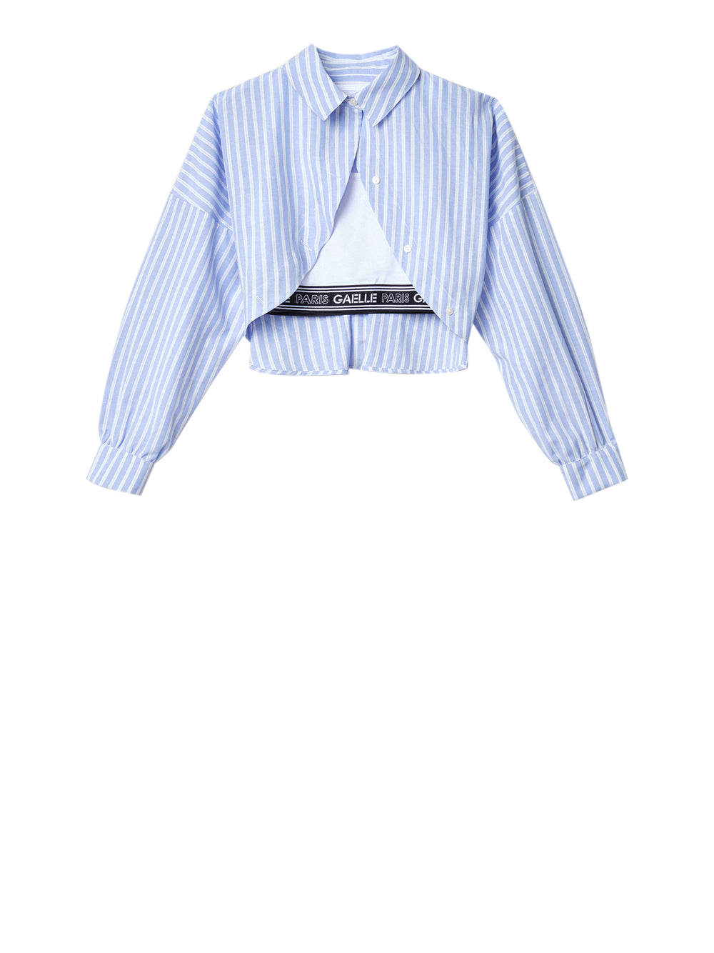 Gaëlle Paris Camicia Gaelle Cropped da Donna - Celeste