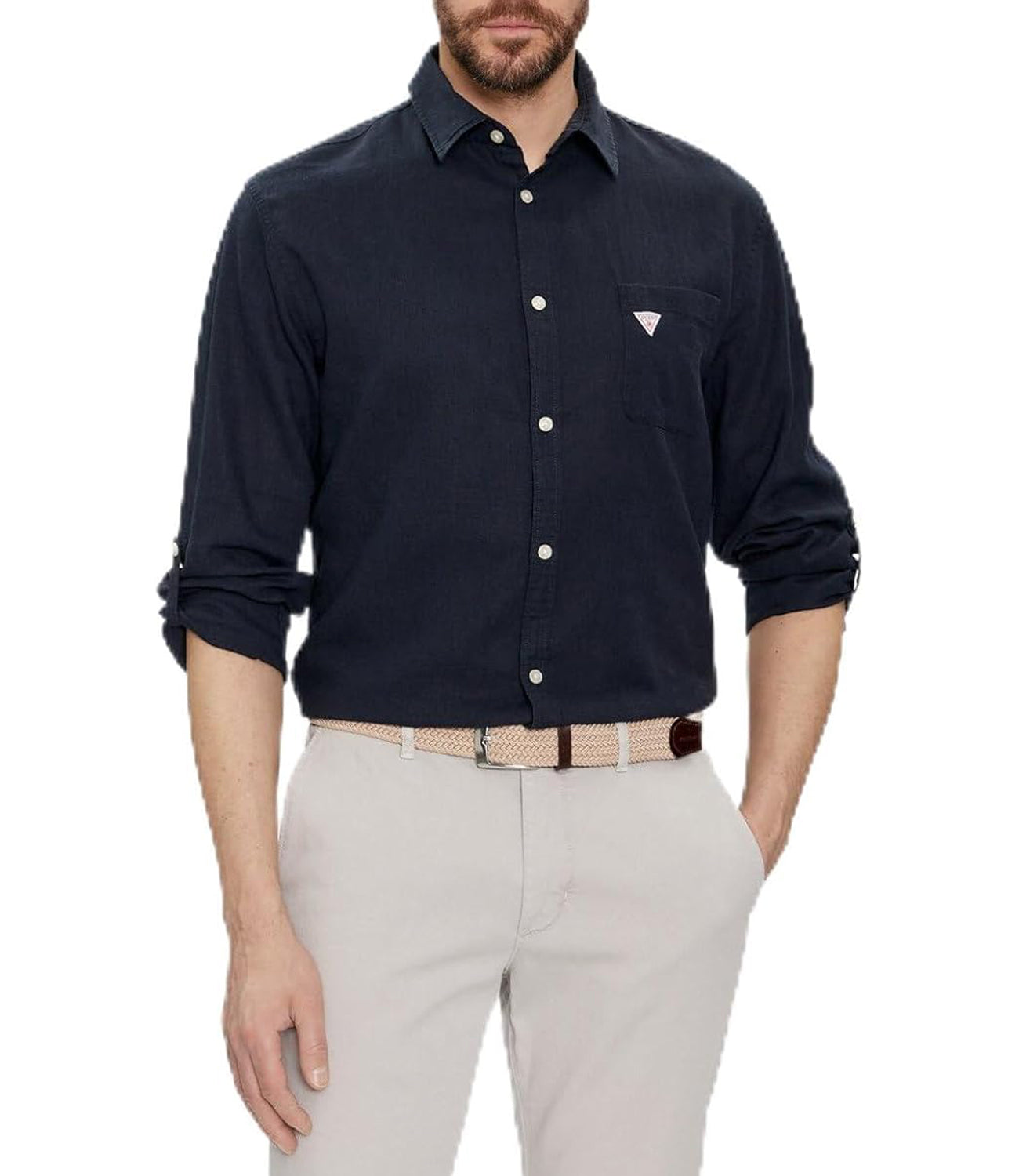 Guess Camicia Maniche Lunghe Uomo Mod. F4GH00 WG3L0 G7V2 Blu