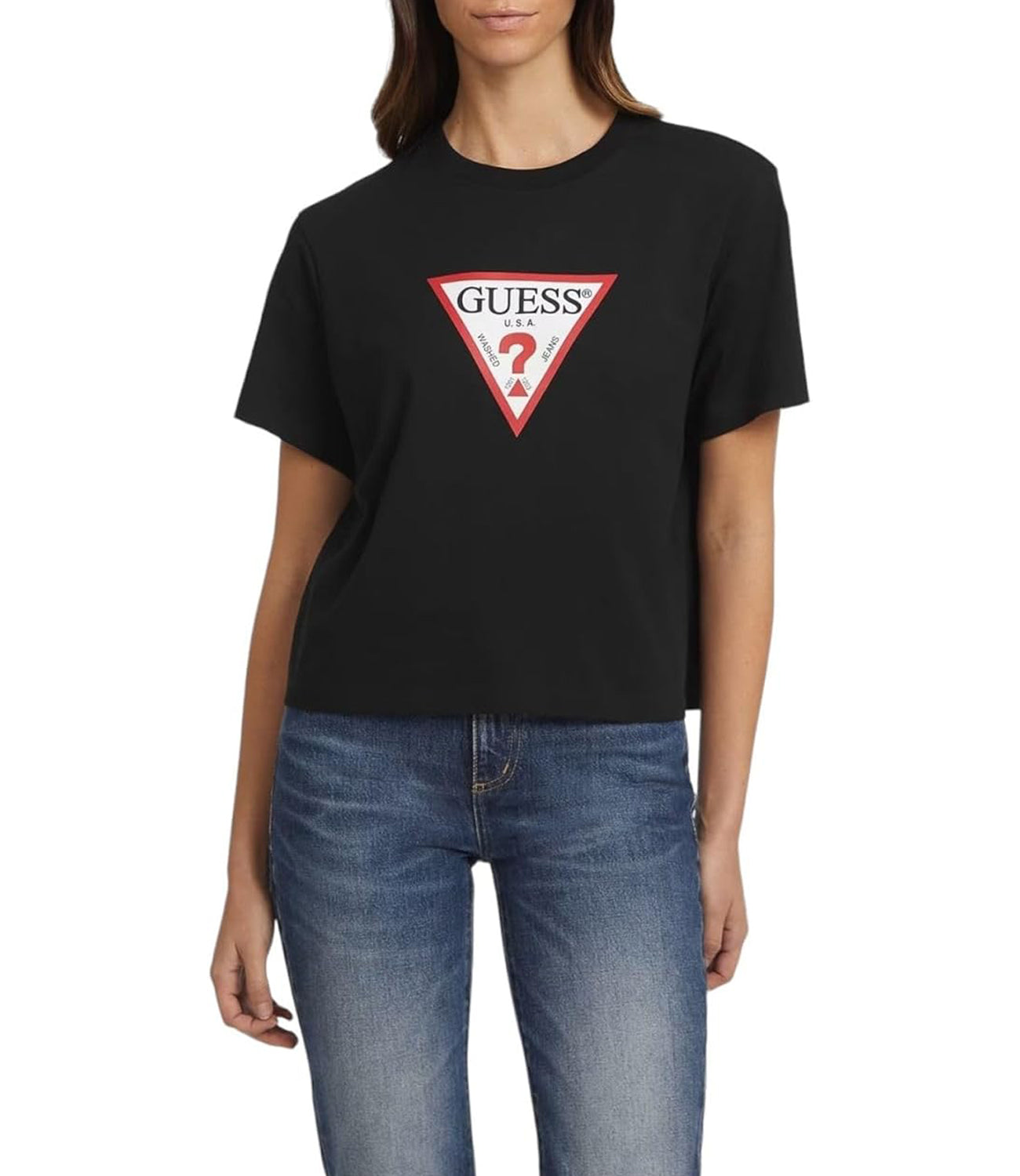 GUESS JEANS T-shirt Donna Mod. W4YI76 K8KM0 JBLK Nero