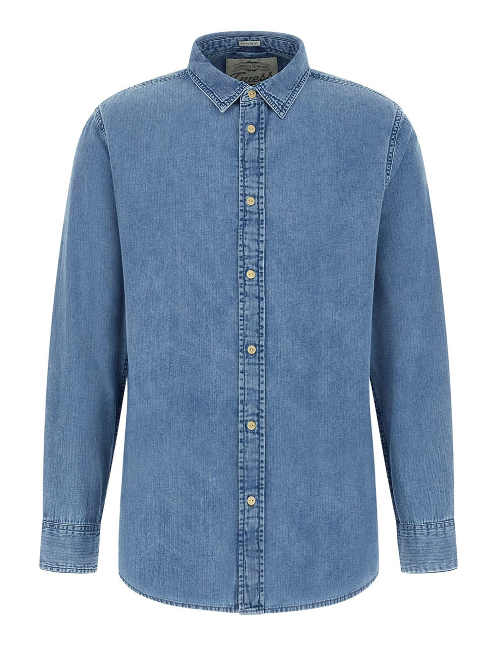 Camicia Jeans Guess Ronnie No Pocket da Uomo - Denim