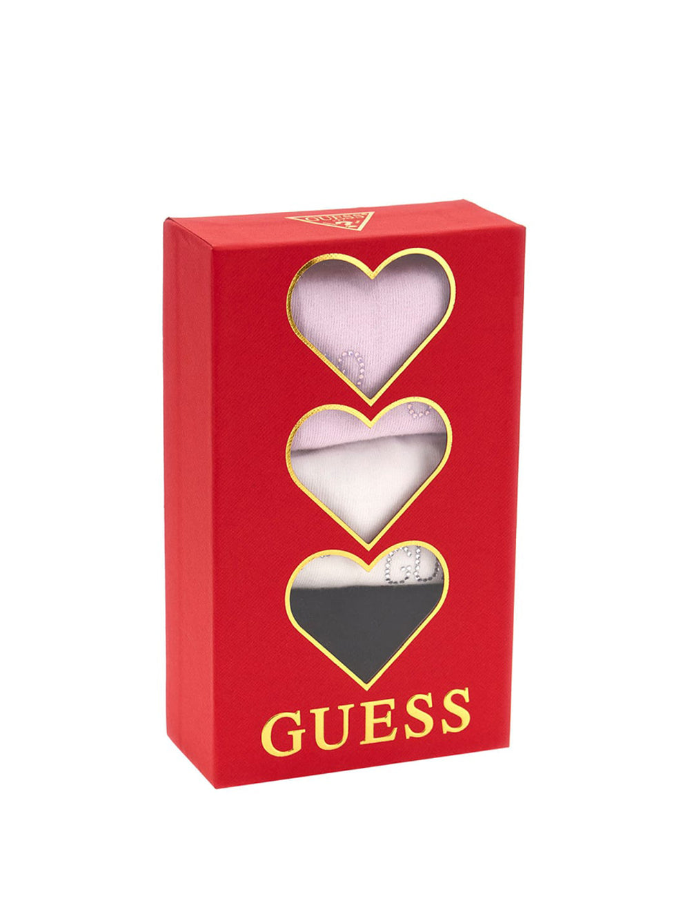 Calzini Guess 3 Pack Allover G Rhinestones da Donna - Bianco Rosa Nero Multicolore