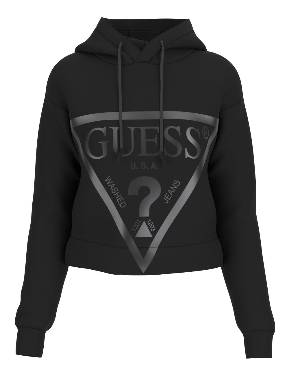 Felpa Cappuccio Guess New Alisa da Donna - Nero