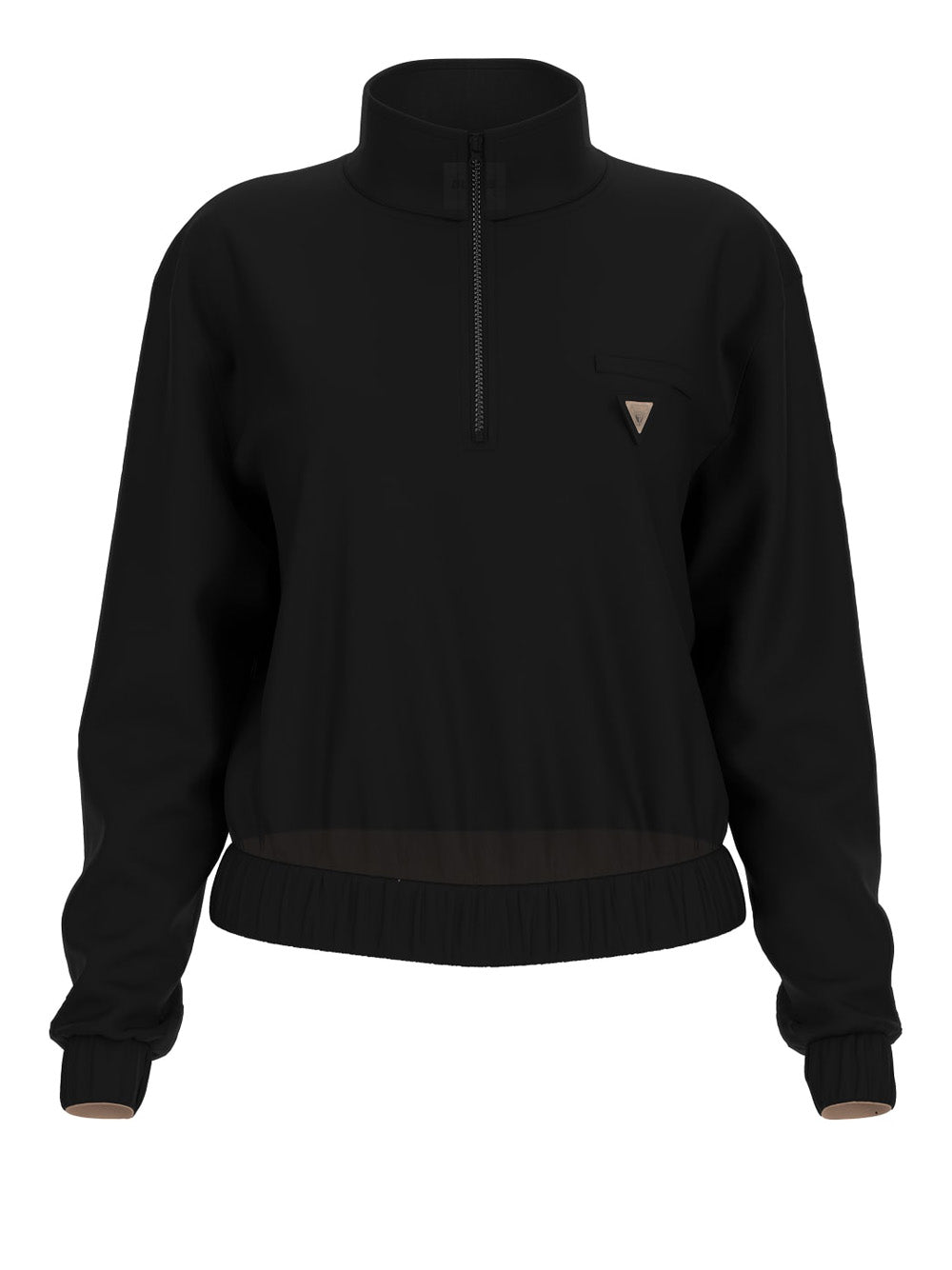 Felpa Guess Olympe Half Zip da Donna - Nero