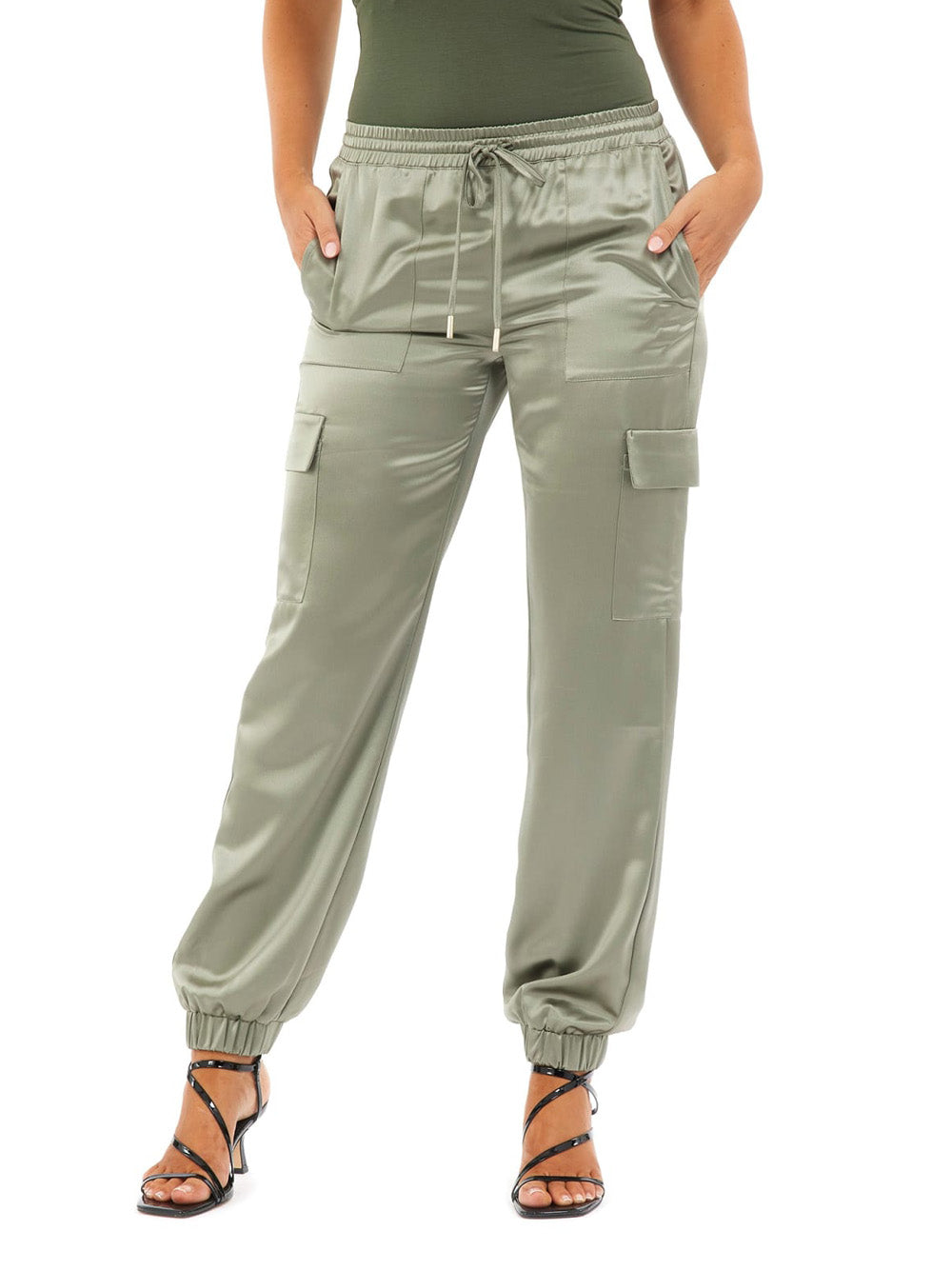 Pantalone Jogger Guess New Marzia Cargo da Donna - Verde