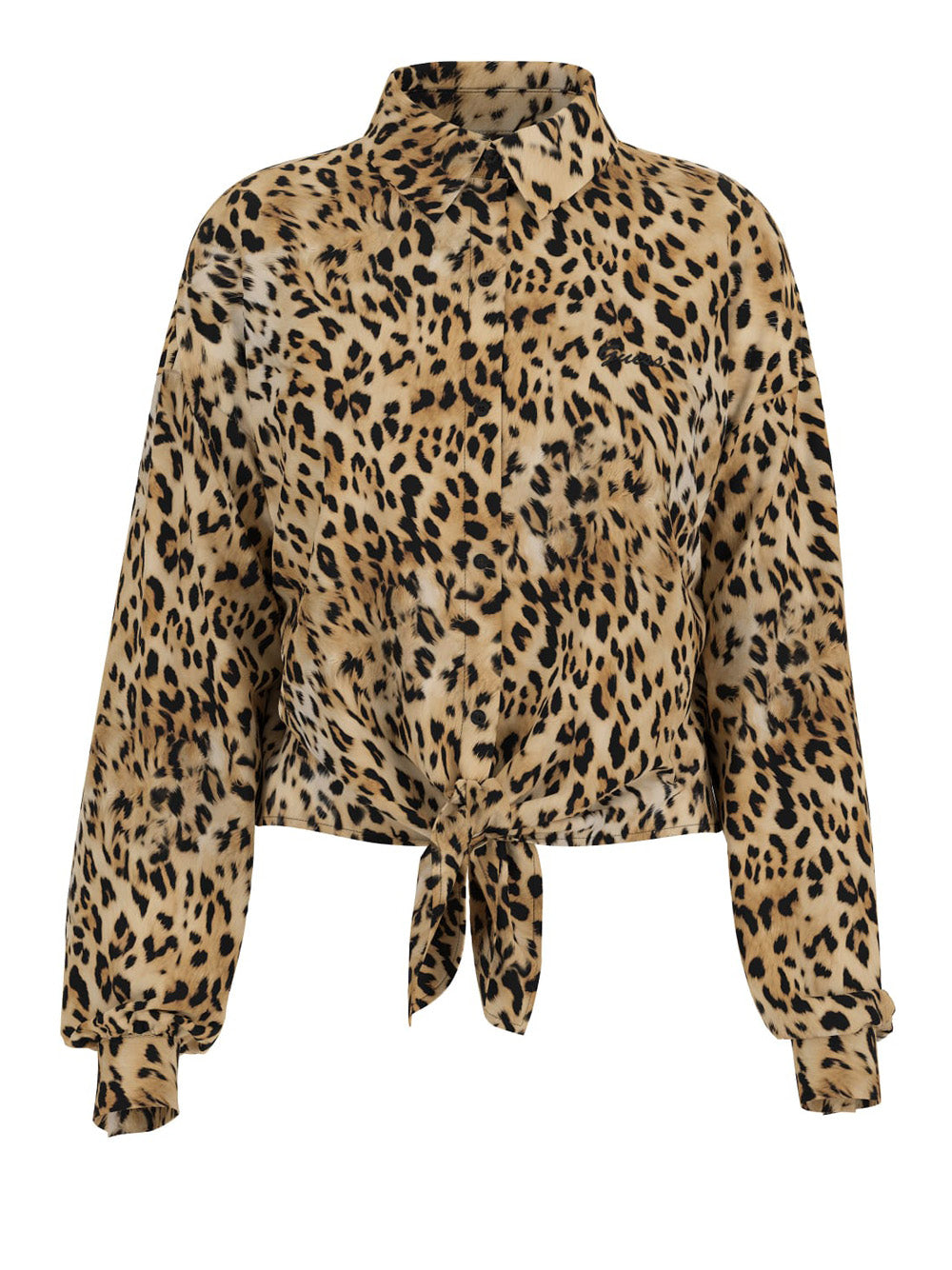 Camicia Casual Guess Bowed Jun da Donna - Maculato Marrone