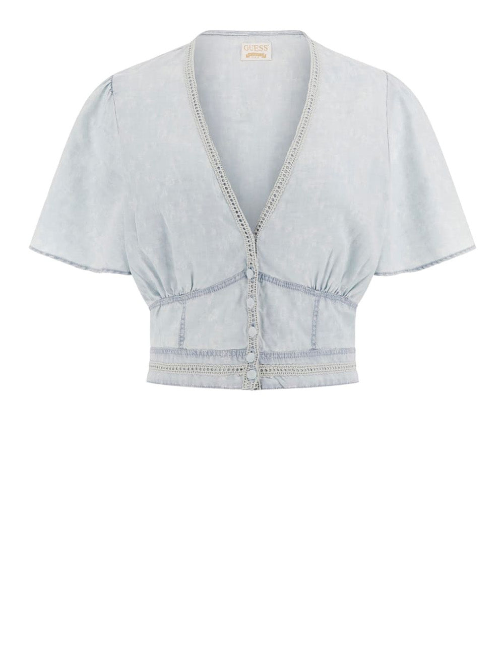 Camicia Guess Luiza Crop da Donna - Denim