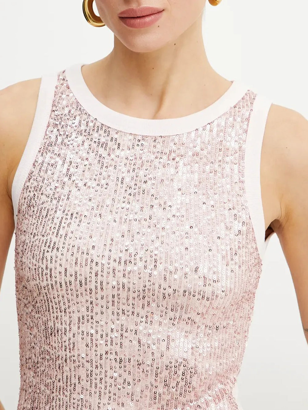 Canotta Guess Alexia Sequins da Donna - Rosa