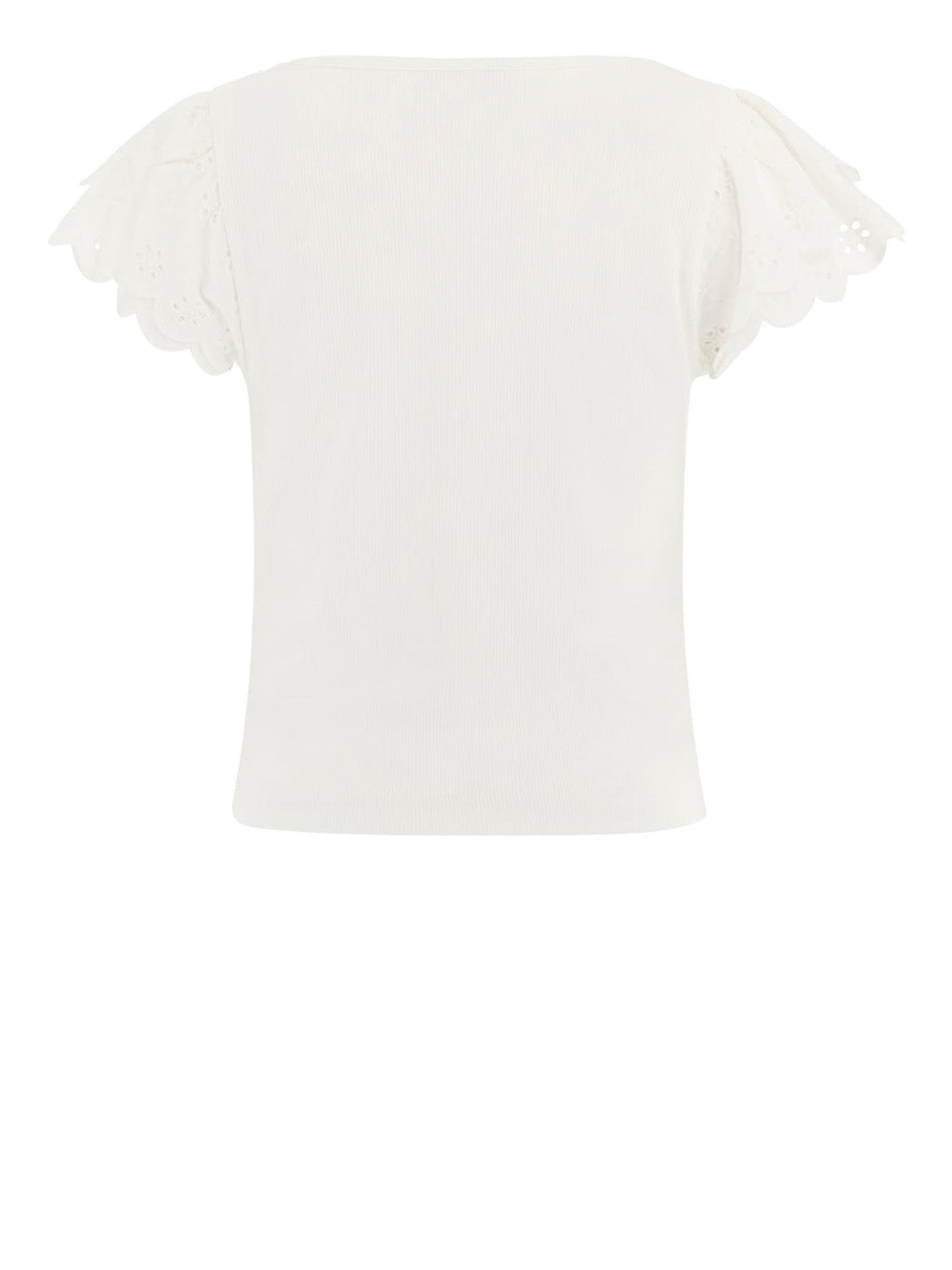 Maglia Guess Dahlia Sangallo Rib da Donna - Bianco