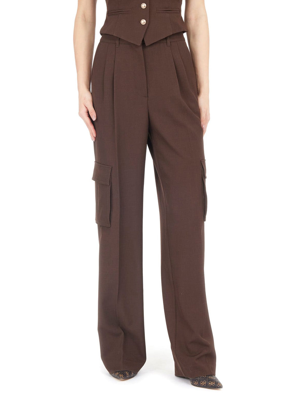 Pantalone Cargo Guess Matea Perfect da Donna - Marrone