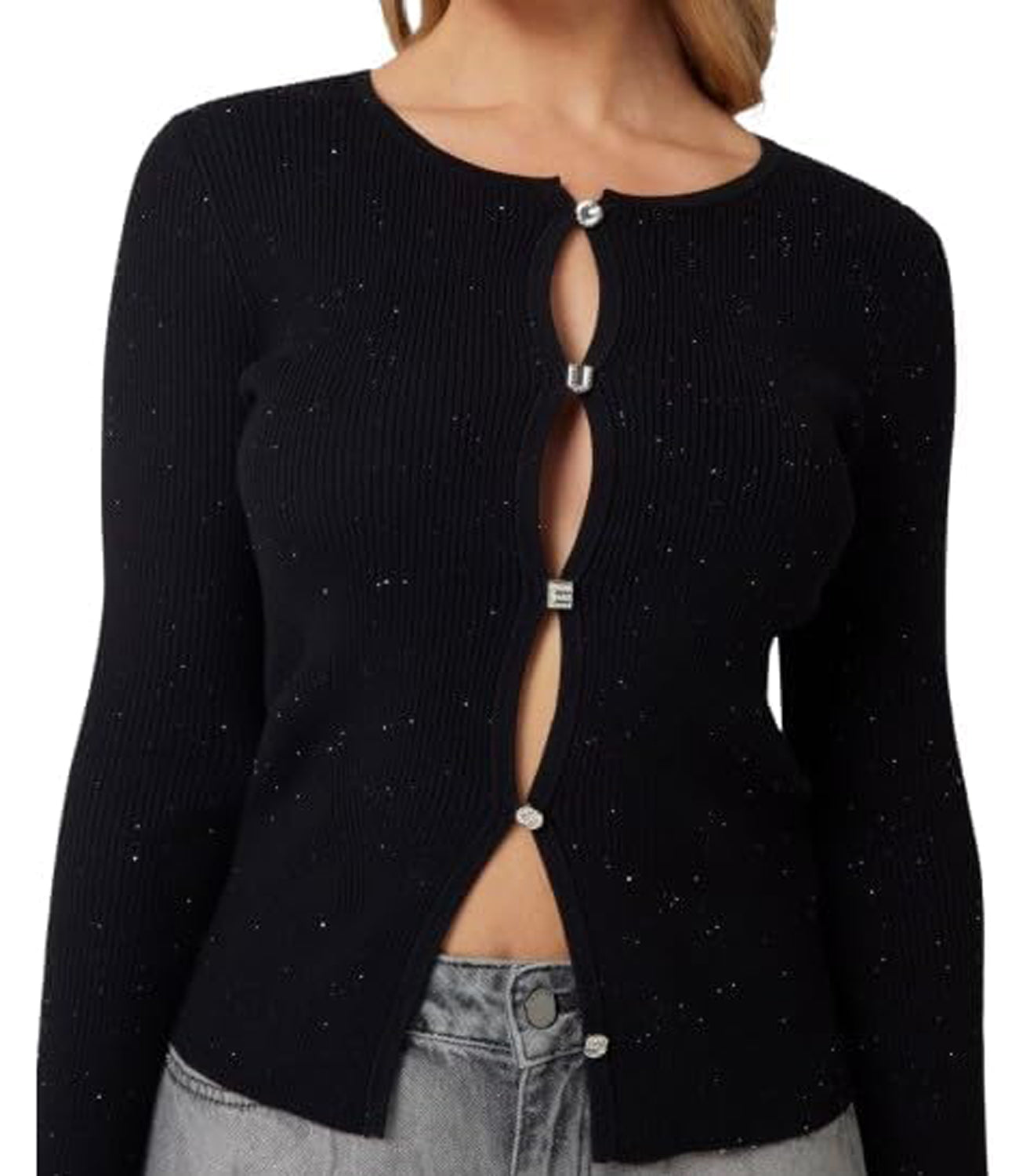 Guess Cardigan Donna Mod. W5RR17 Z34O0 JBLK Nero
