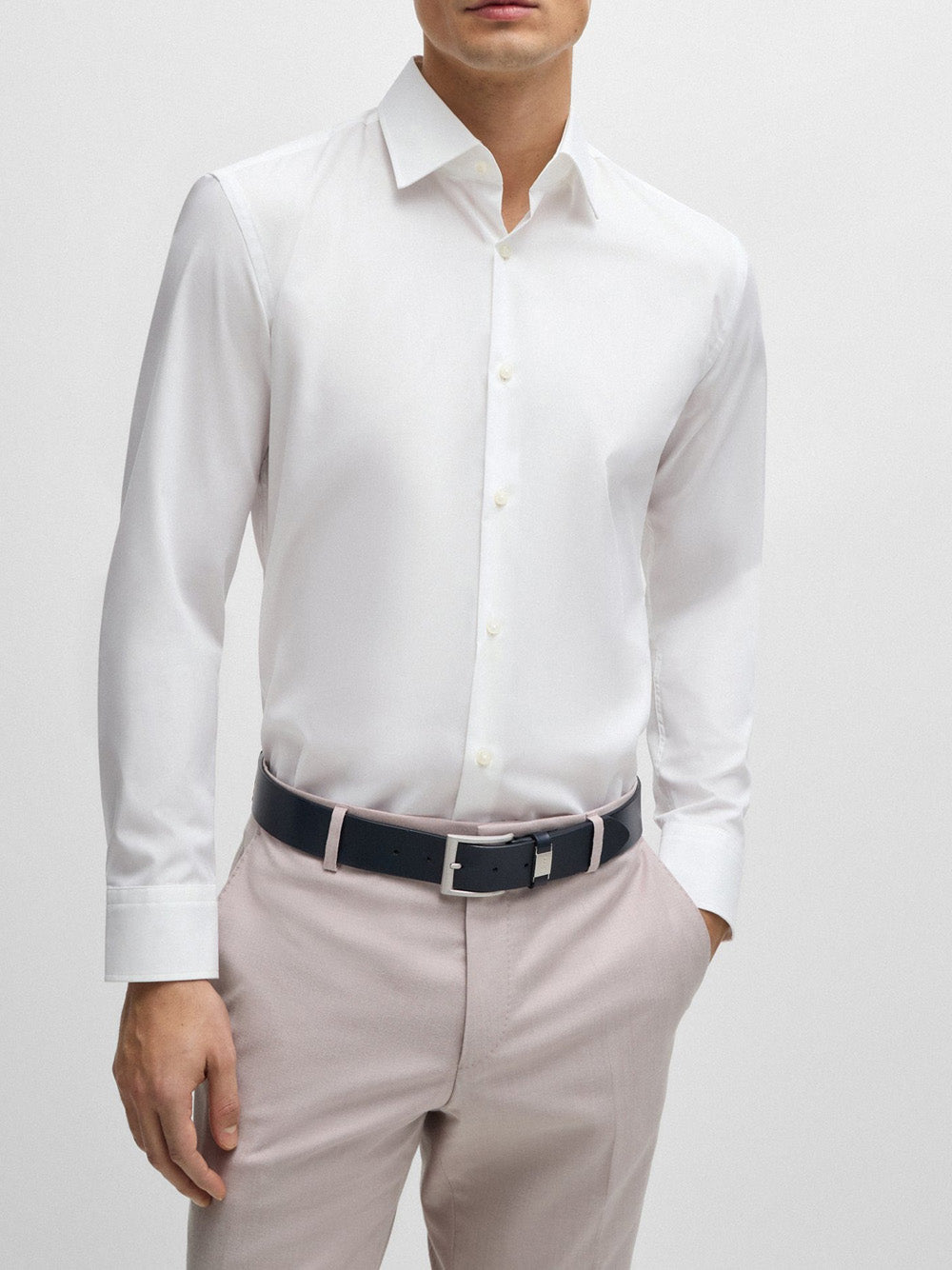 Camicia Classica Hugo Boss Hank da Uomo - Bianco