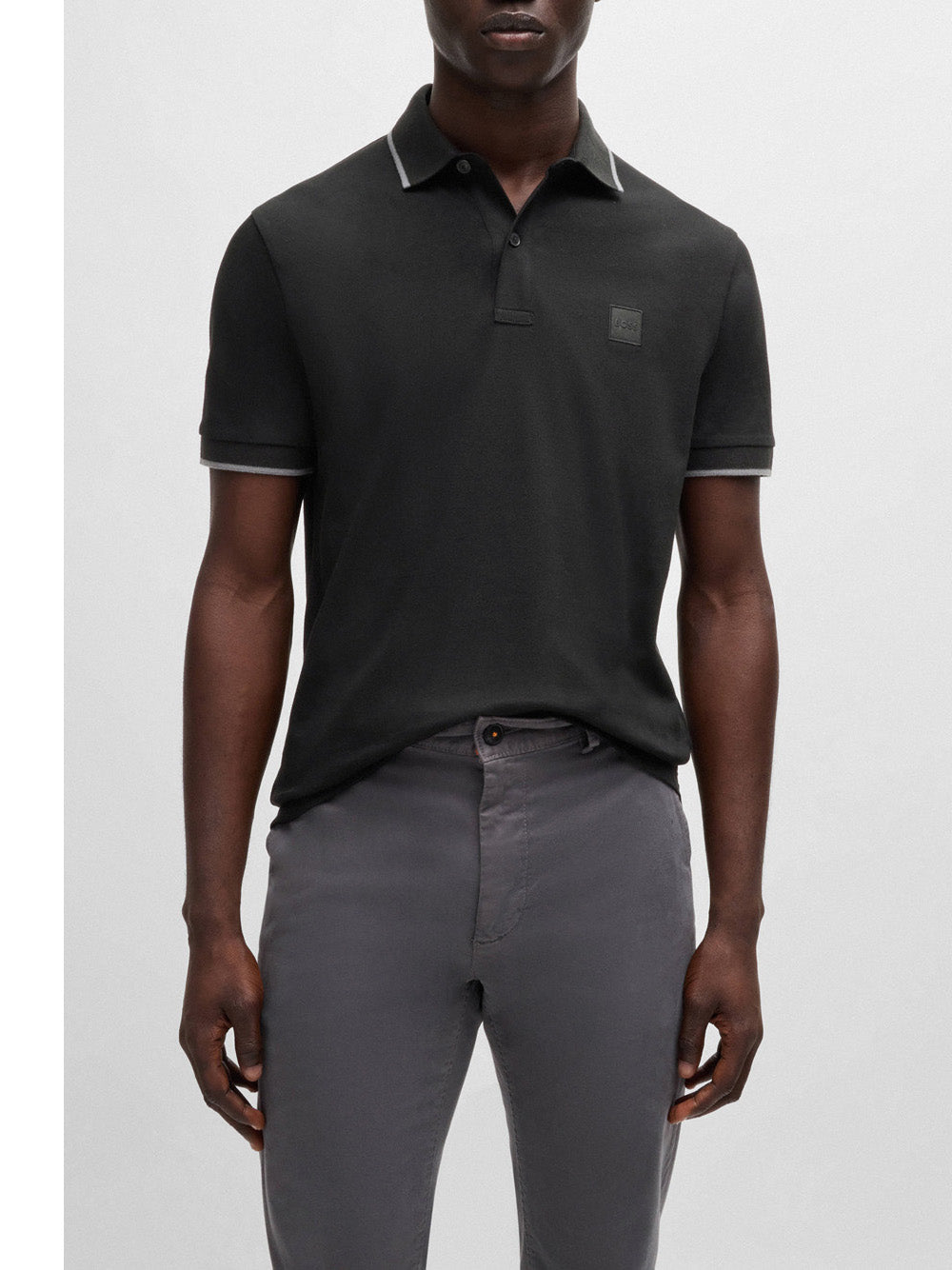 Polo Hugo Boss Passertip da Uomo - Nero