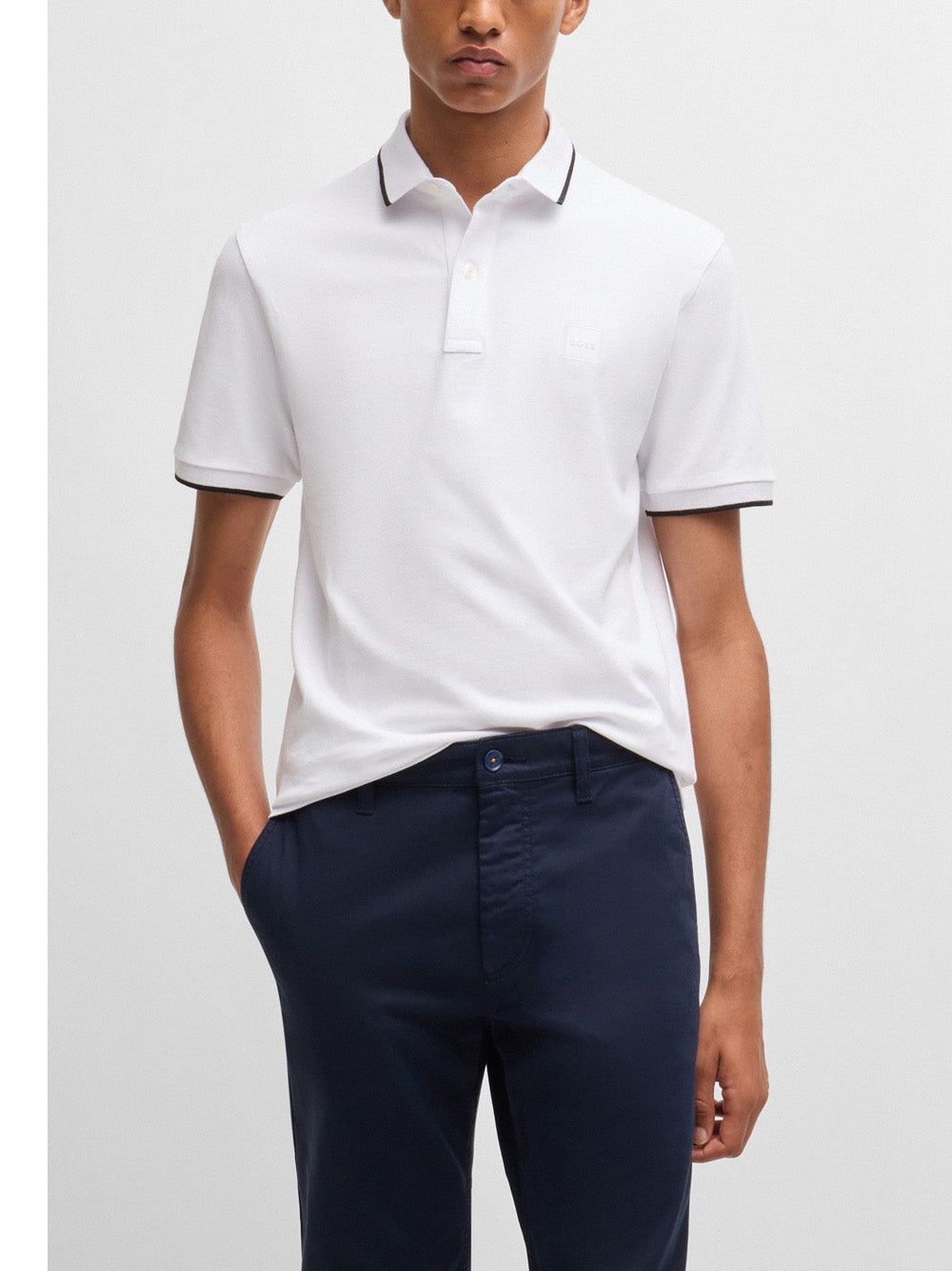 Polo Hugo Boss Passertip da Uomo - Bianco