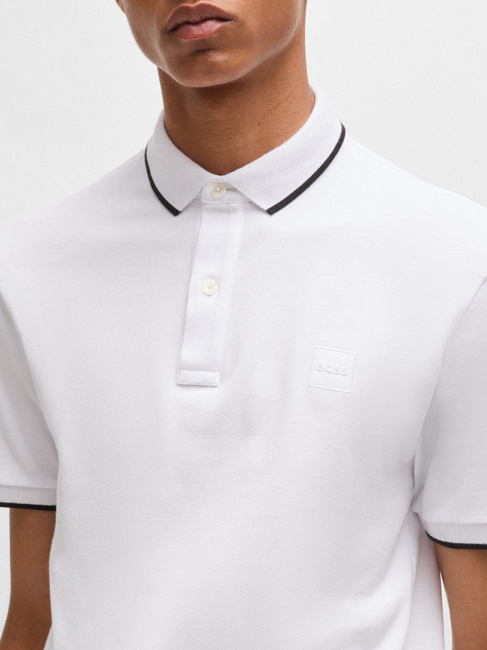 Polo Hugo Boss Passertip da Uomo - Bianco