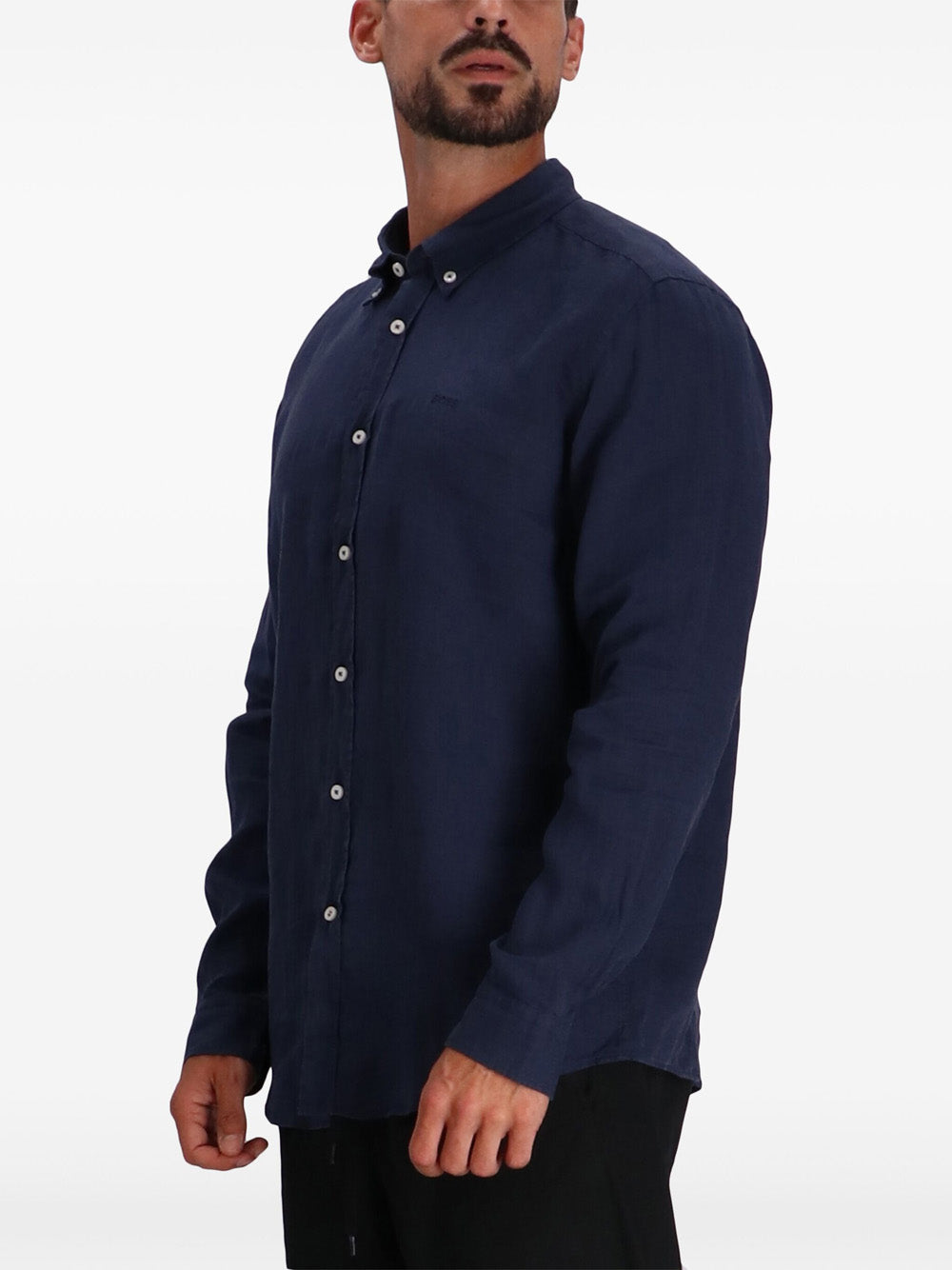 Camicia Casual Hugo Boss Roan da Uomo - Blu