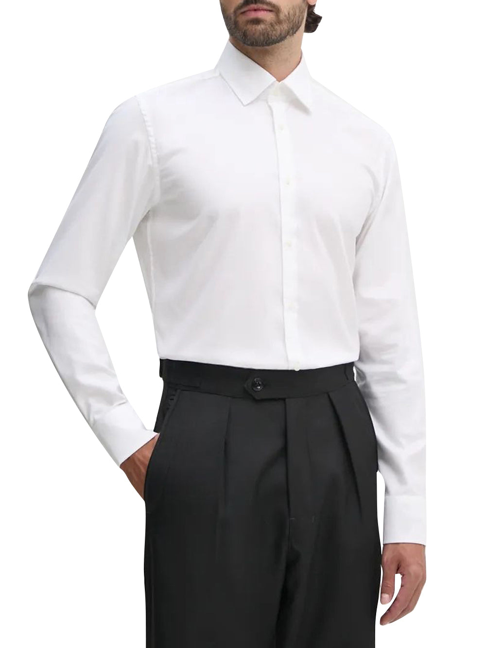 Camicia Classica Hugo Boss Hank da Uomo - Bianco