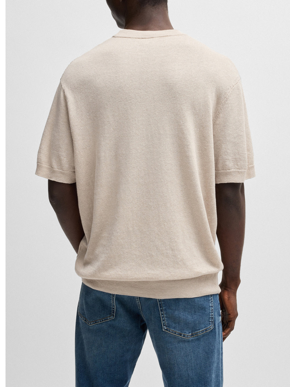 Maglia Hugo Boss Ajordino da Uomo - Beige