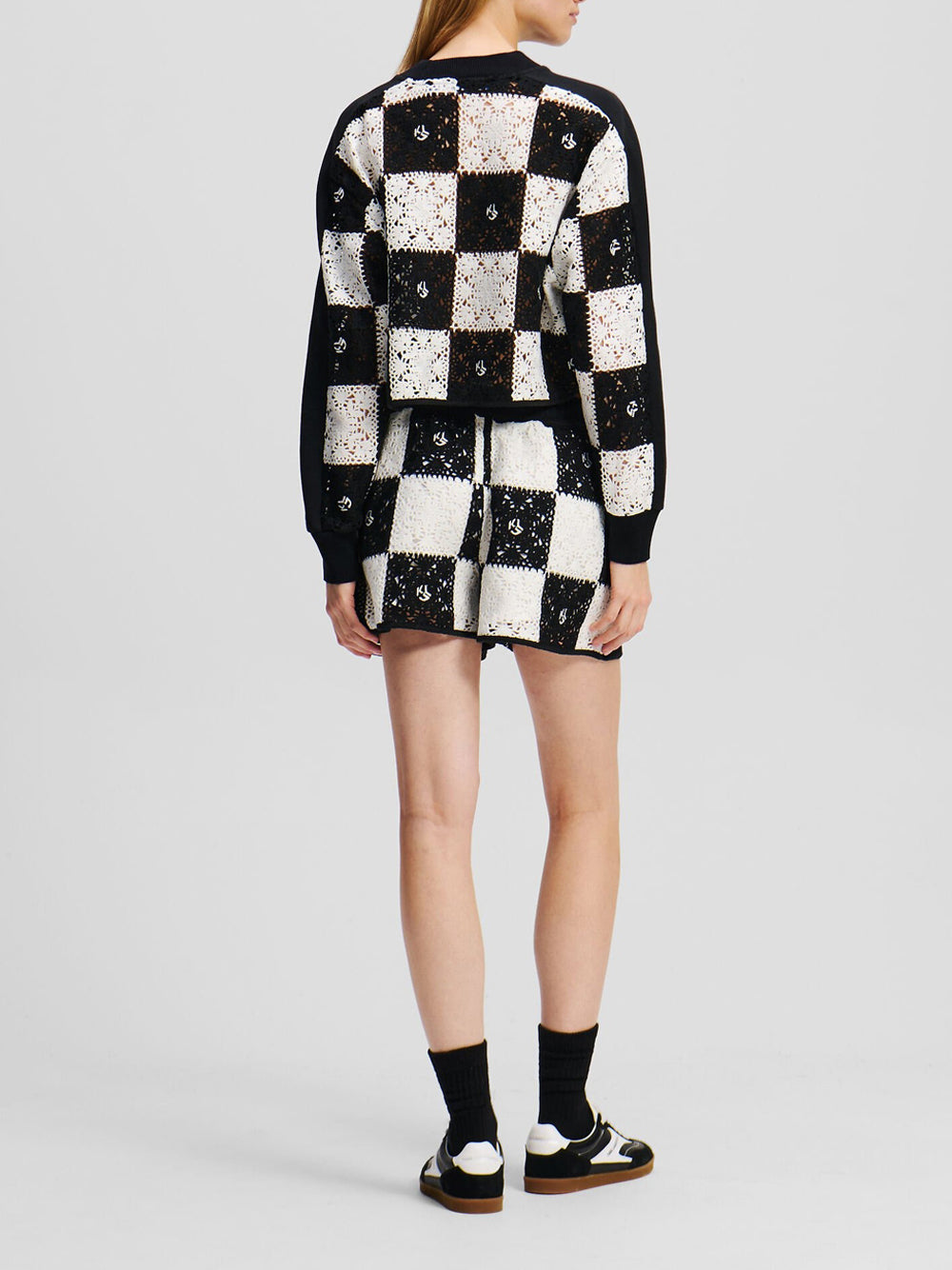 Shorts Sportivi Karl Lagerfeld da Donna - Bianco Nero