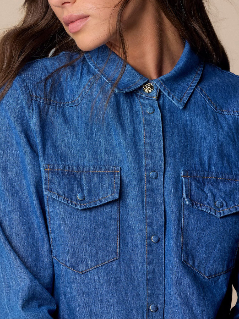 Camicia Jeans Kocca Pole da Donna - Denim