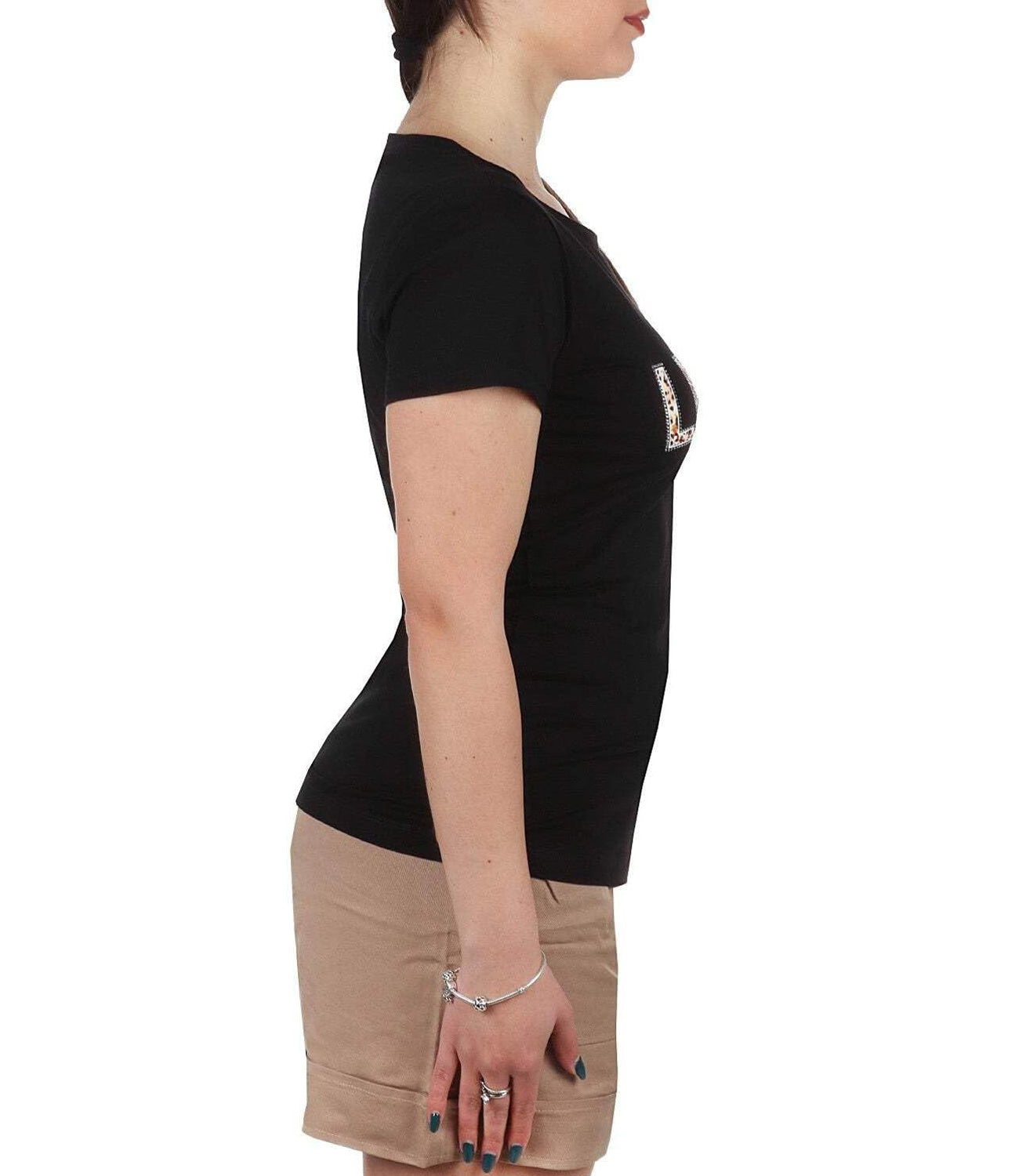 Liu Jo Liu Jo T-shirt Ecs Basica Maniche Corte Donna Mod. VA5154 JS003 M9330 Nero/Anim.Rouge