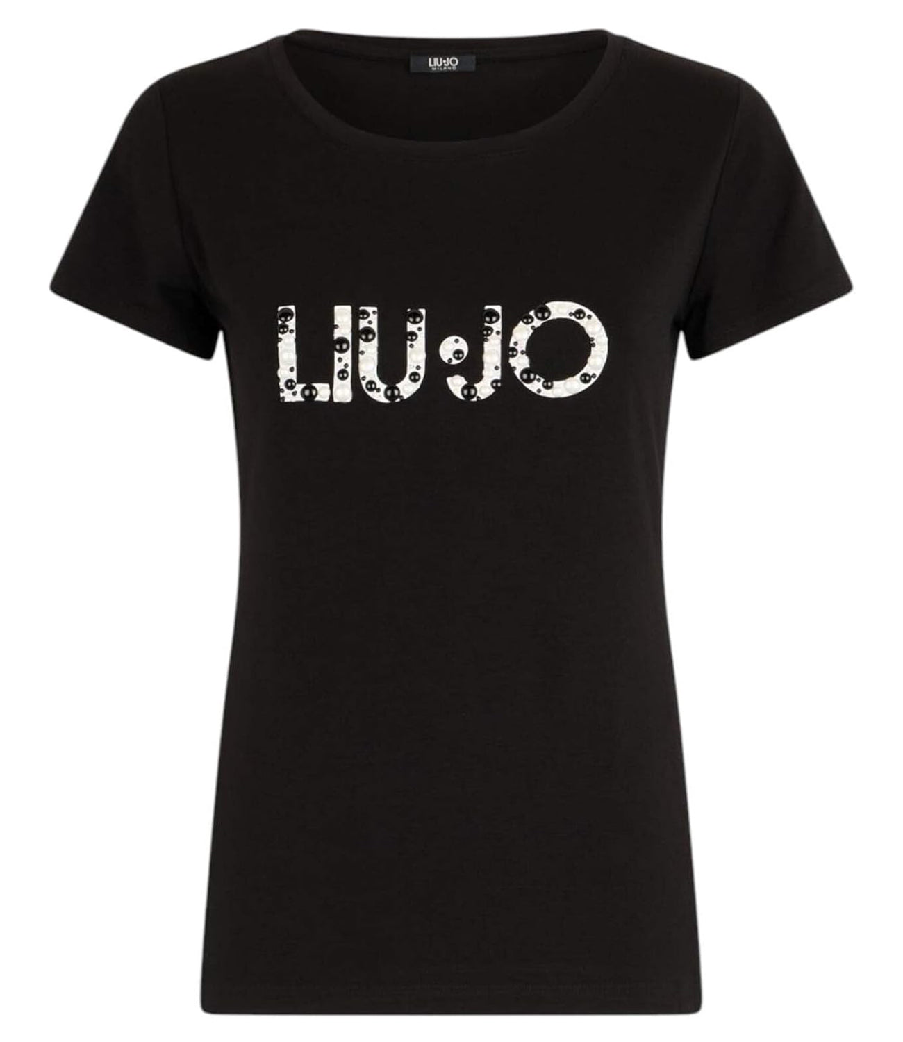 Liu Jo Liu Jo T-shirt Ecs T-Shirt Basica Maniche Corte Donna Mod. VA5156 JS360 M9203 Nero/Pearl