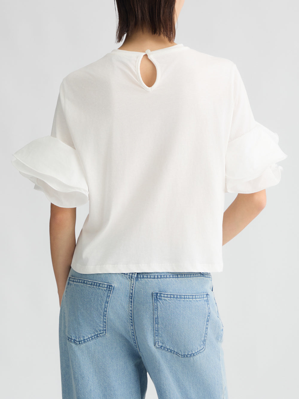 T-shirt Liu Jo con Volant da Donna - Bianco