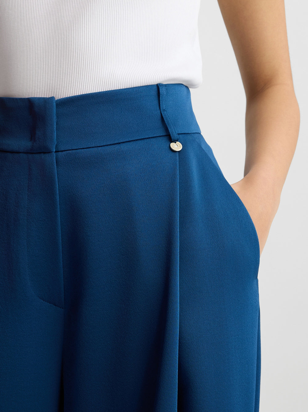 Pantalone Palazzo Liu Jo con Piega da Donna - Blu