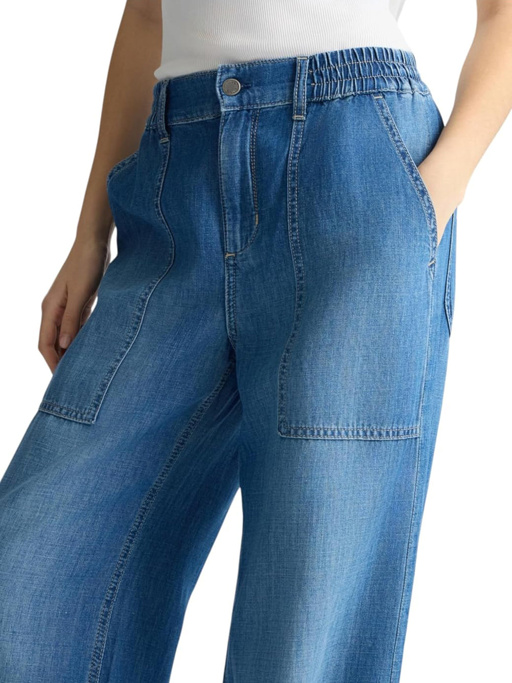 Liu Jo Liu Jo Jeans Authentic Cargo Elastic Reg.W. Donna Mod. UA5235 D0233 78853 Den.Blu Dk.Work Wash