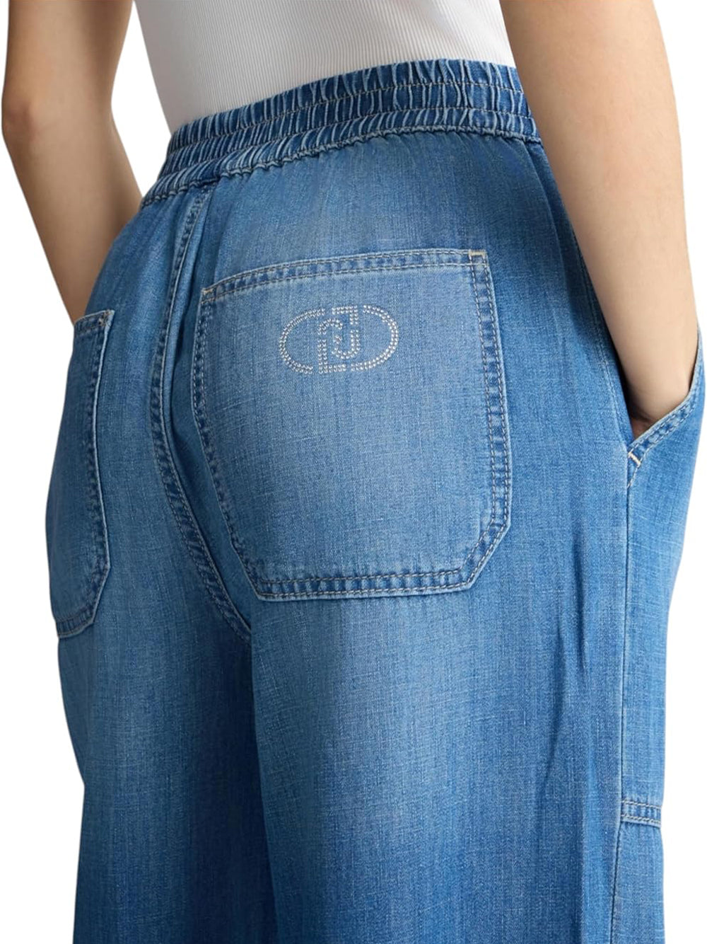 Liu Jo Liu Jo Jeans Authentic Cargo Elastic Reg.W. Donna Mod. UA5235 D0233 78853 Den.Blu Dk.Work Wash