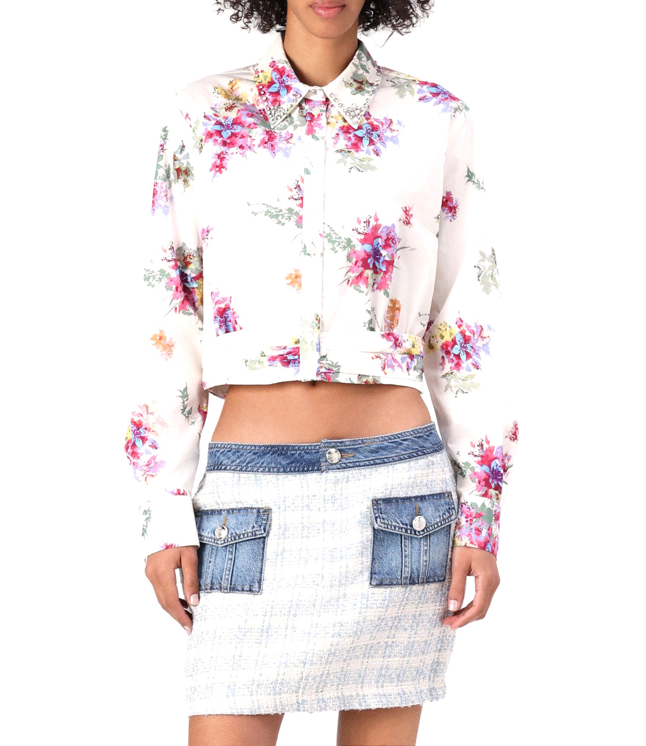 Liu Jo Liu Jo Camicia Ts Maniche Lunghe Donna Mod. WA5009 T4883 M9472 White Cute Bouquet