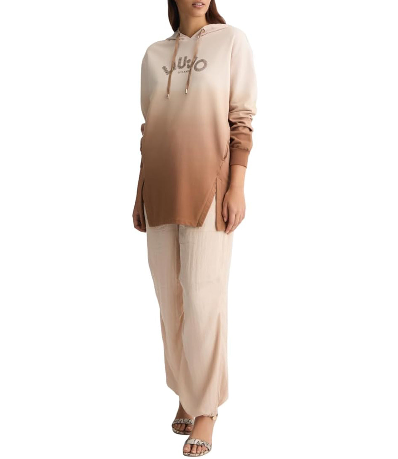 Liu Jo Liu Jo Felpa Ecs Maxi Felpa Donna Mod. TA5118 FS090 M9113 Nude Brown/Strass