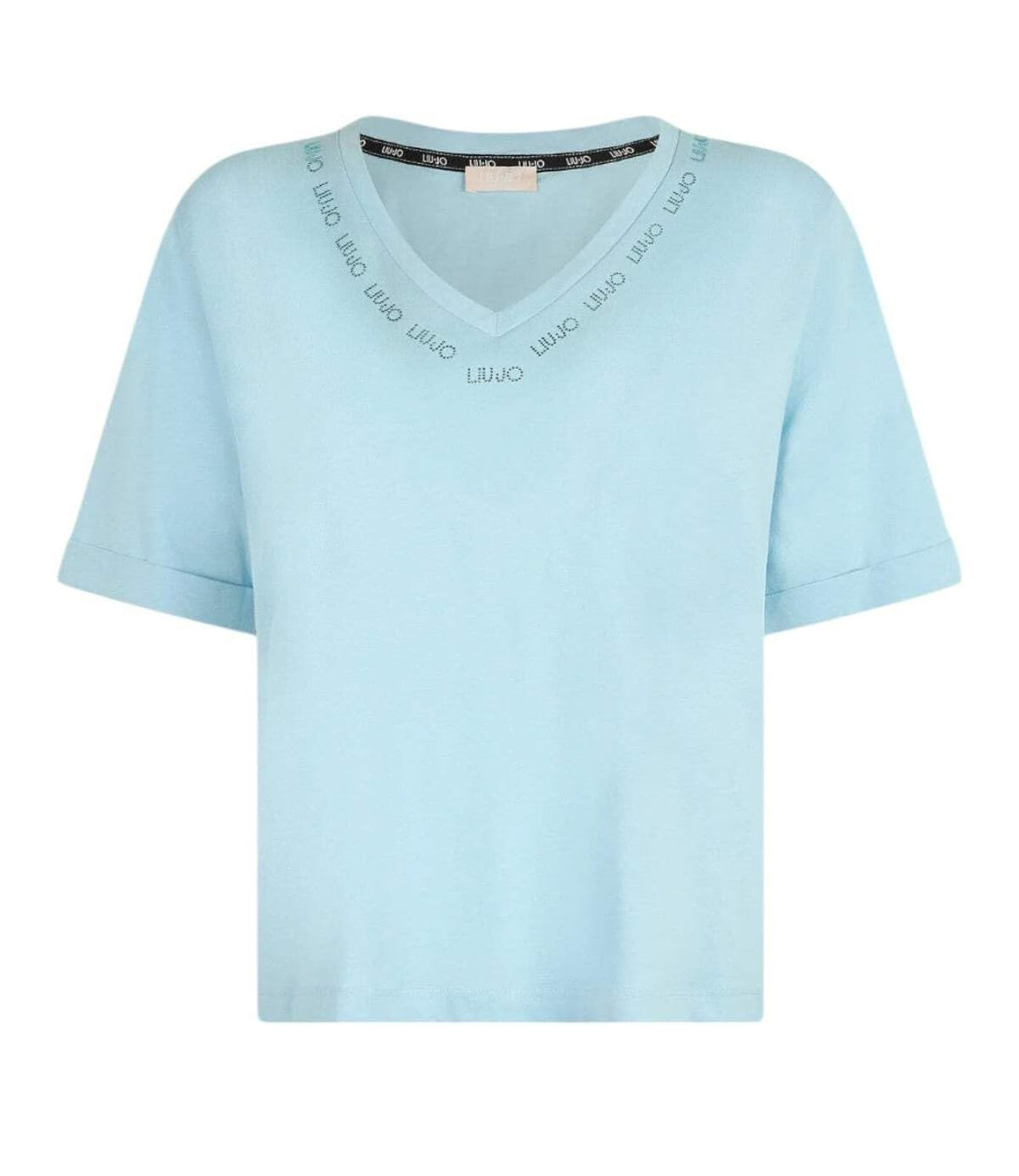 Liu Jo Liu Jo T-shirt Ecs T-Shirt Moda Manica Corta Donna Mod. TA5175 JS923 M9490 Crystal Blu/Liujo Neck
