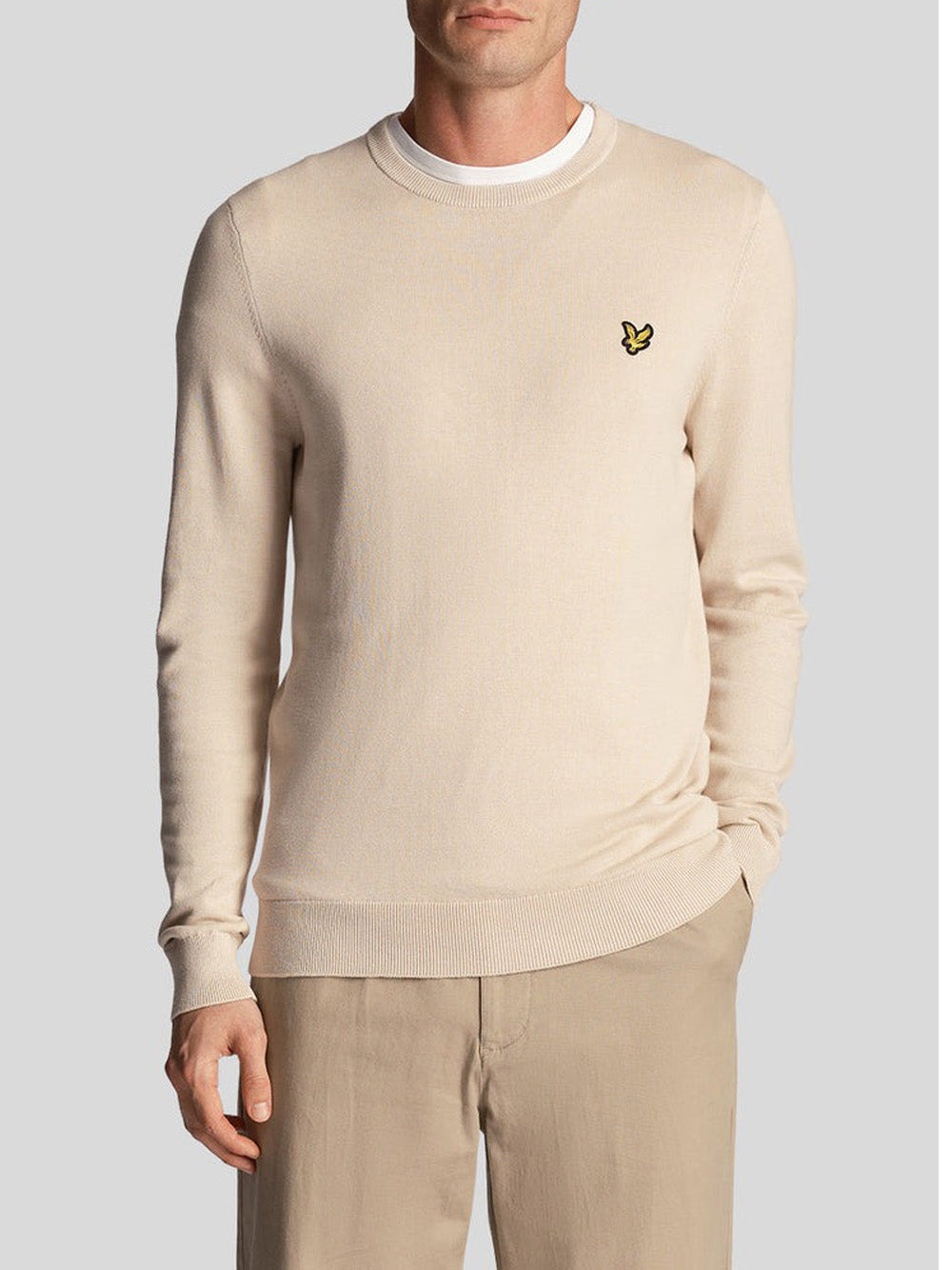 Pullover Lyle & Scott Cotton Crew Neck da Uomo - Avorio