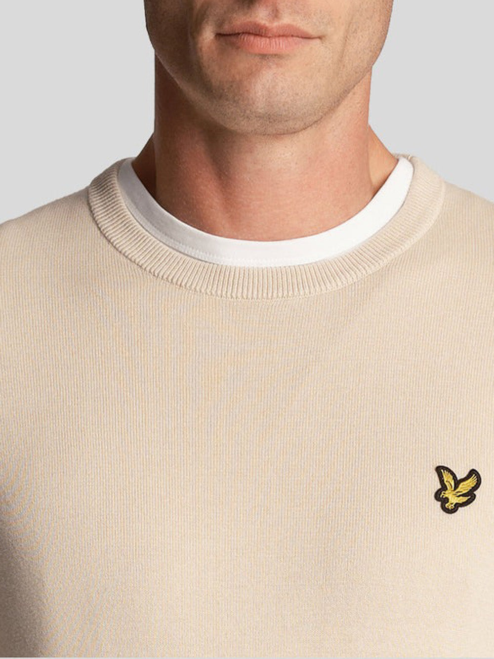 Pullover Lyle & Scott Cotton Crew Neck da Uomo - Avorio