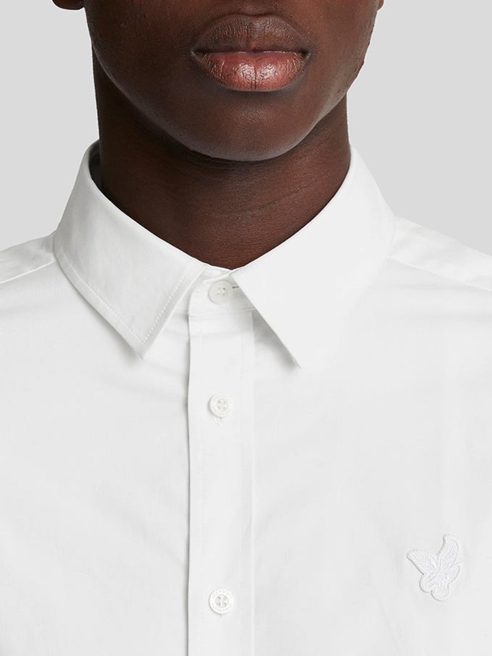 Camicia Classica Lyle & Scott Tonal Easy Care Poplin da Uomo - Bianco