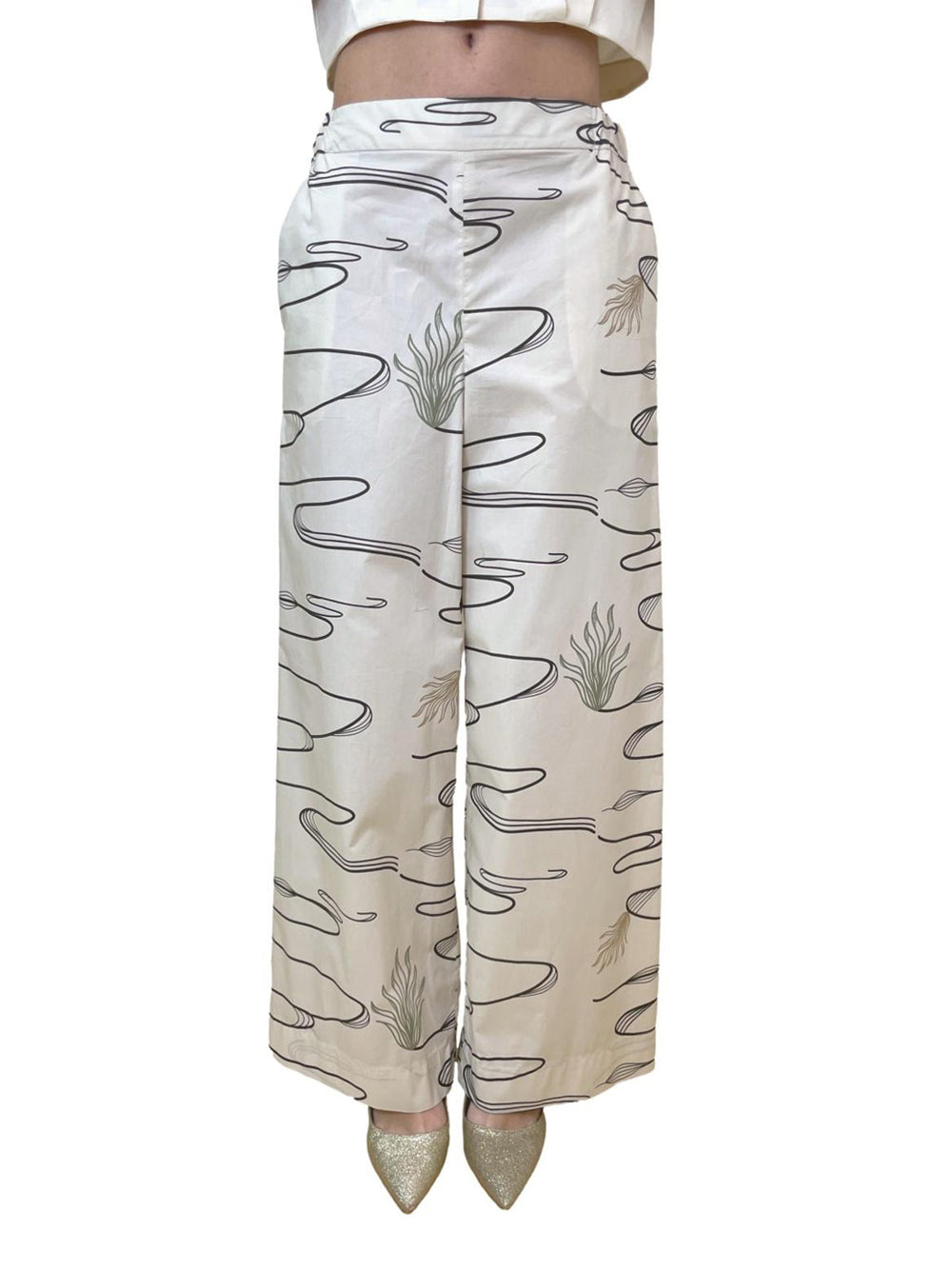 Pantalone Palazzo Max Mara Tunisi da Donna - Fantasia Multicolore