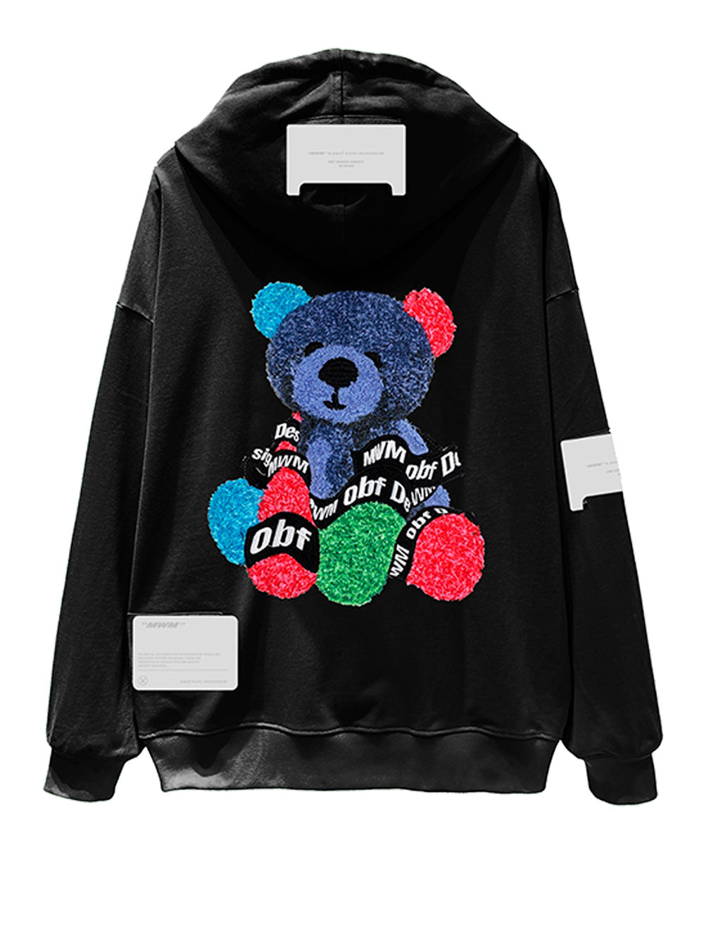 Felpa Cappuccio Mod wave movement Unisex - Nero