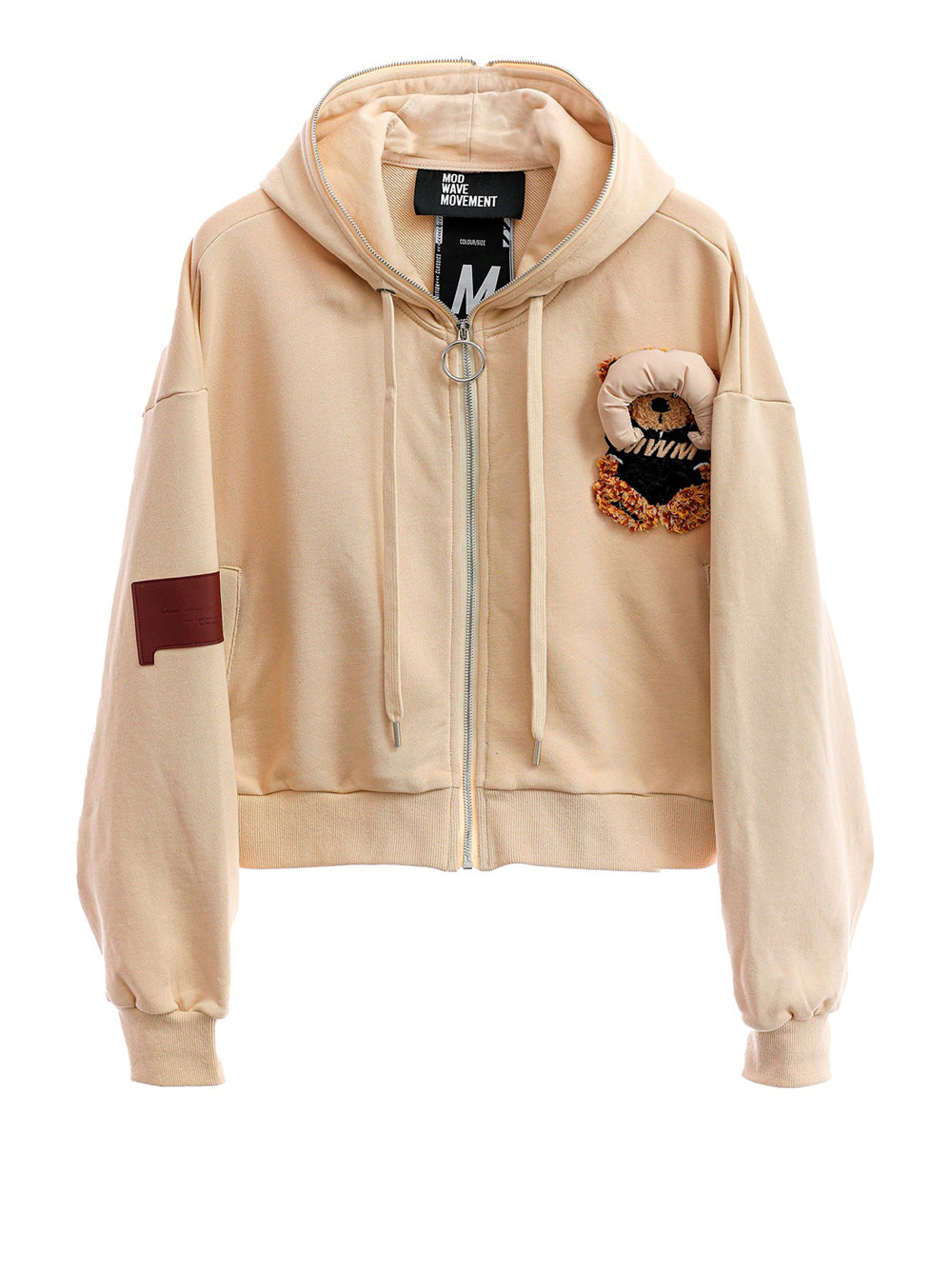 Felpa Zip Mod wave movement Unisex - Beige