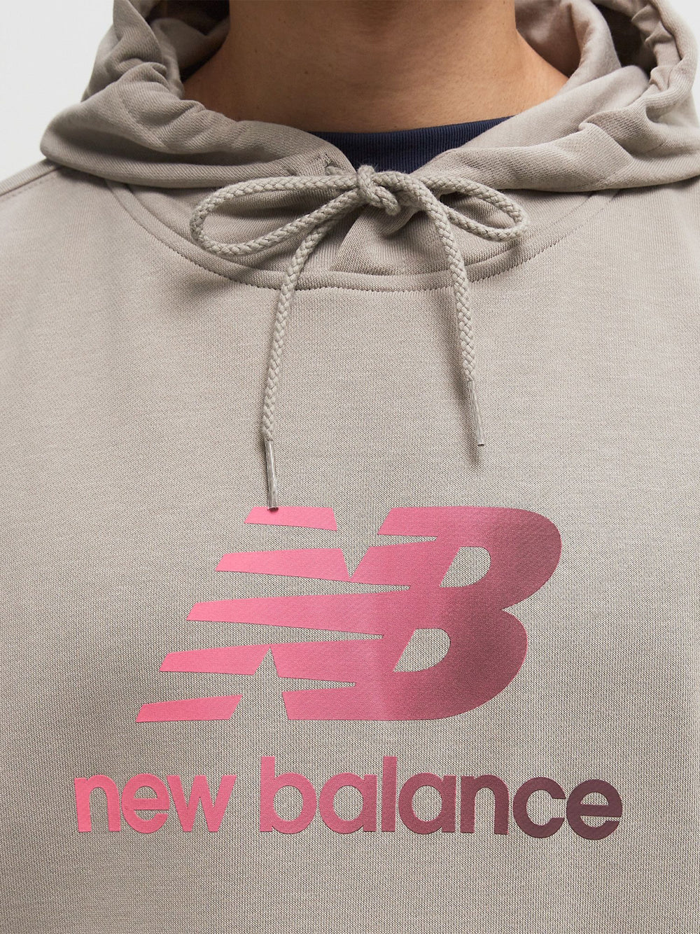 Felpa Cappuccio New Balance da Uomo - Grigio