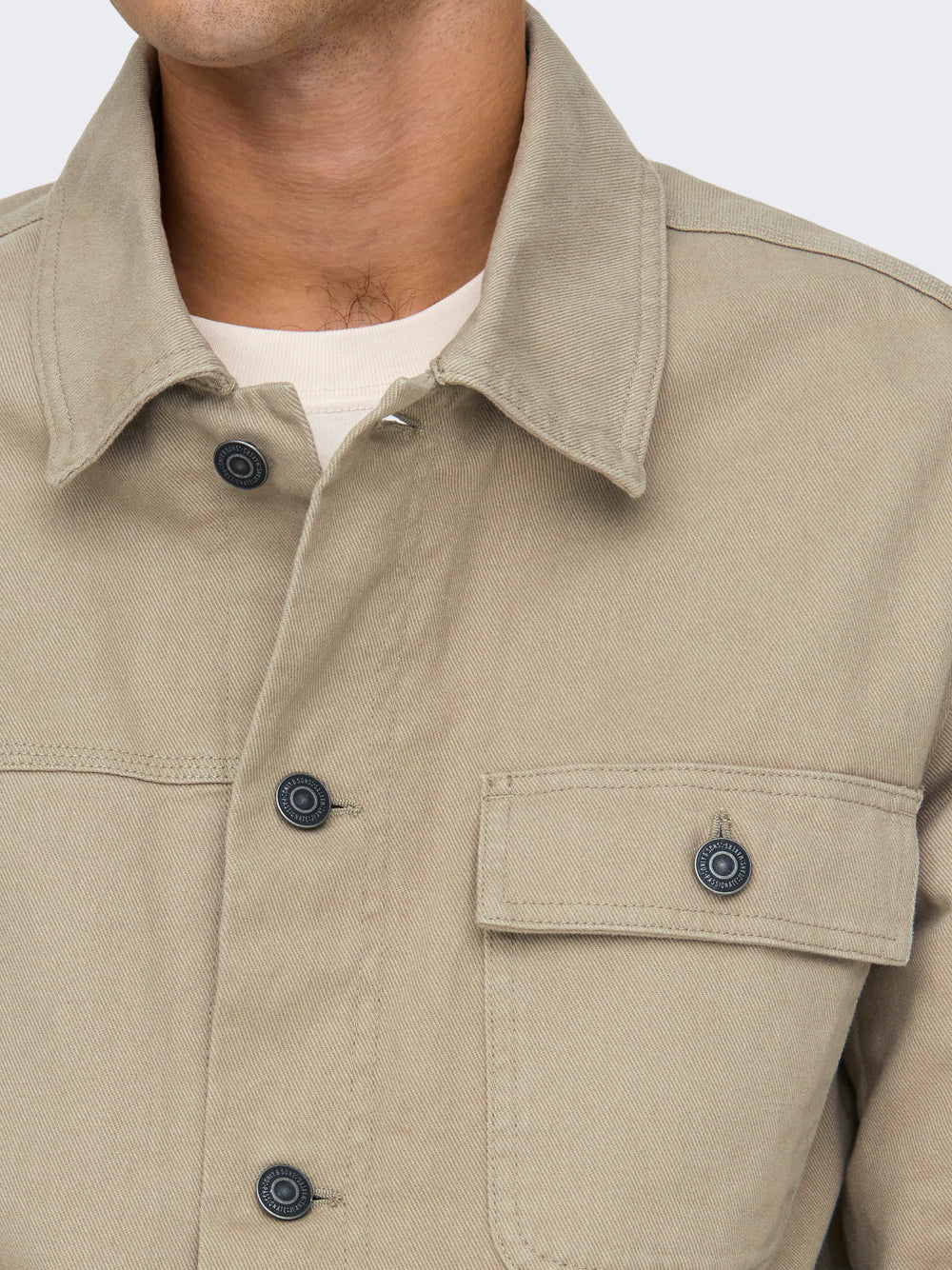 Giubbino di Jeans Only e Sons da Uomo - Beige