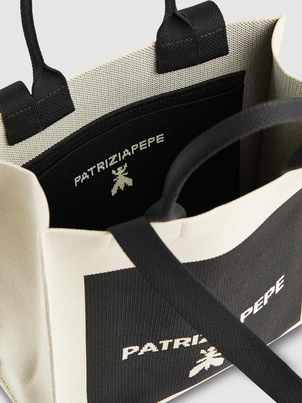 Borsa Shopper Patrizia Pepe da Donna - Nero Beige