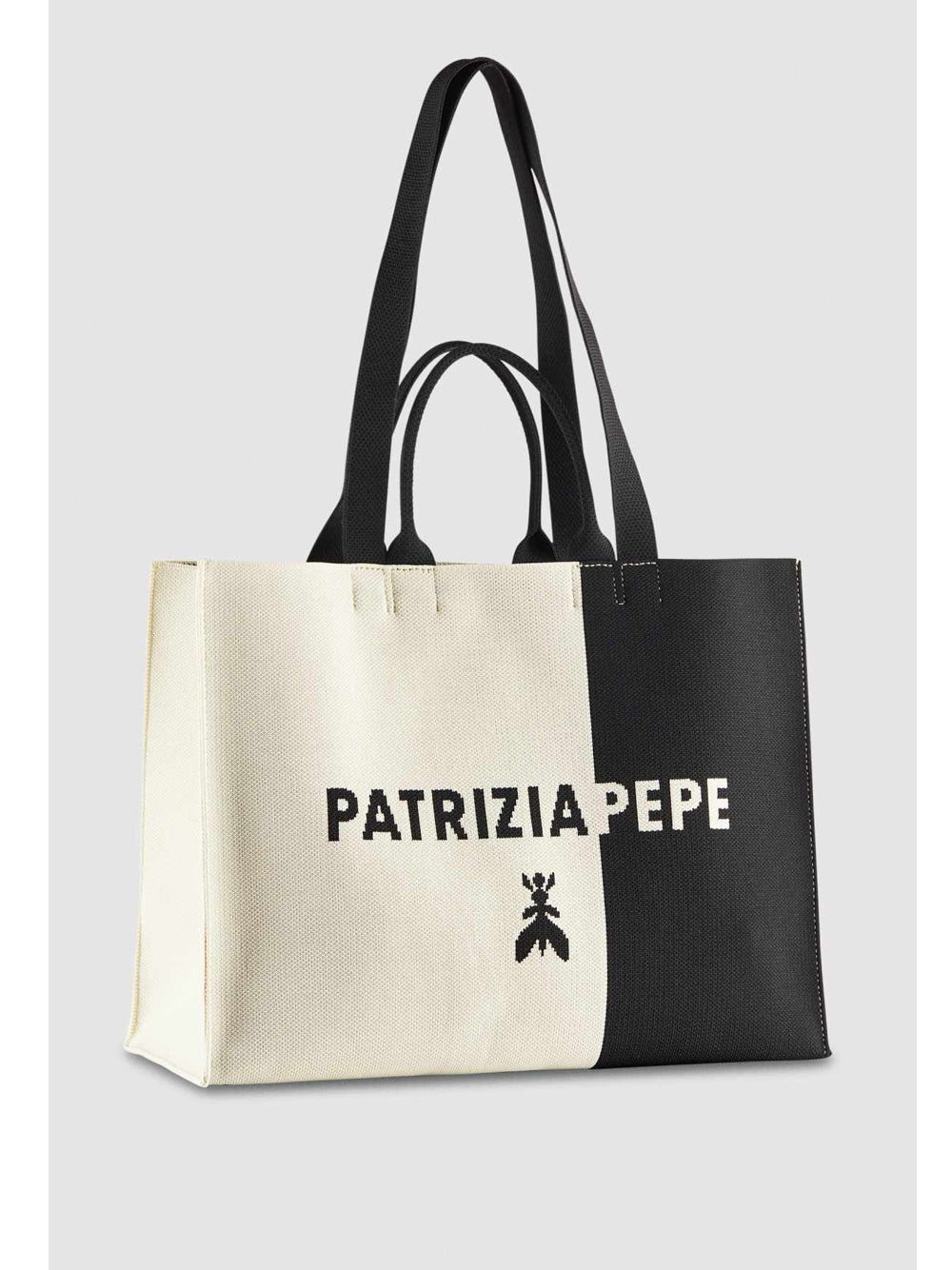 Borsa Shopper Patrizia Pepe da Donna - Nero Avorio