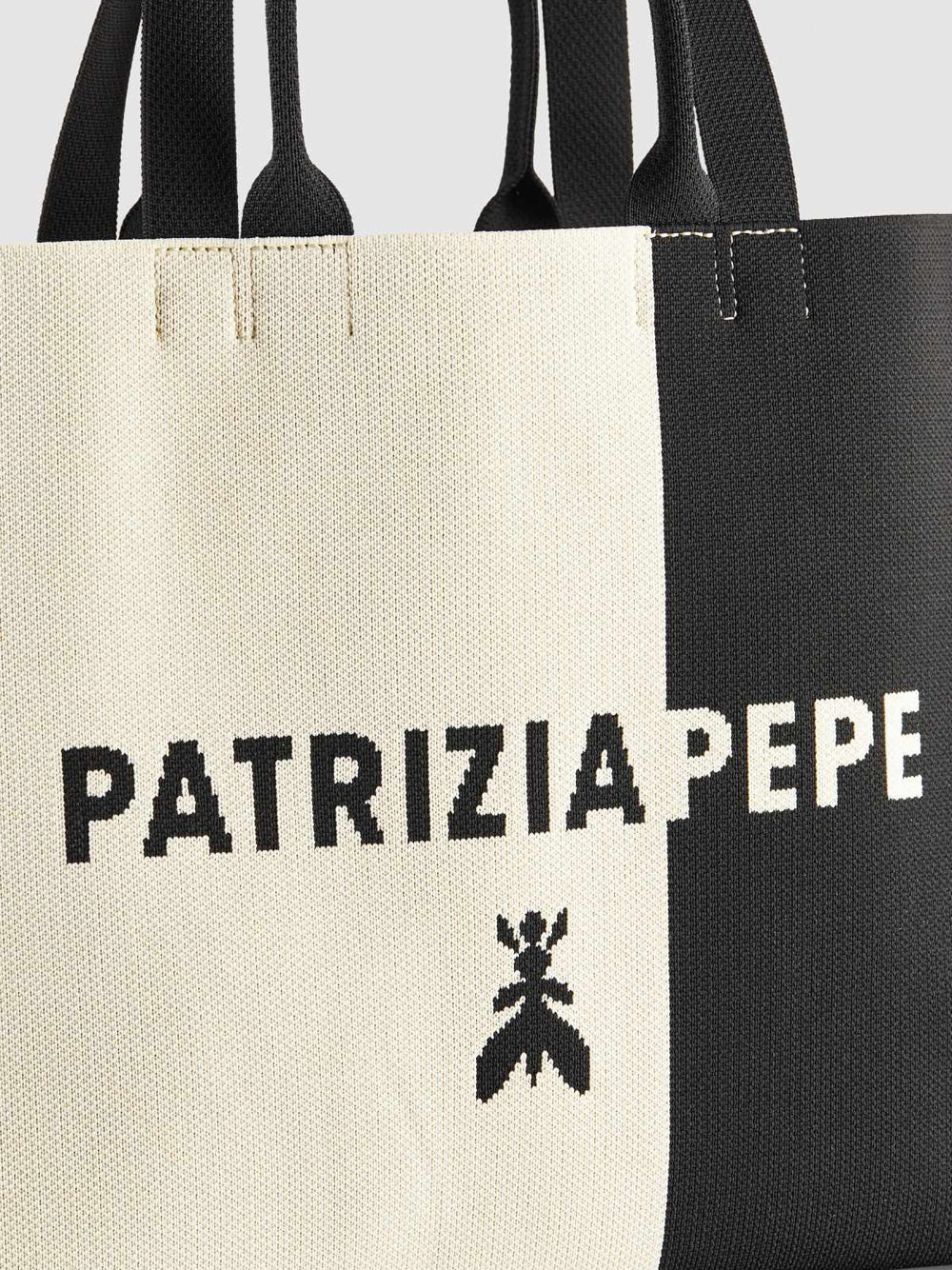 Borsa Shopper Patrizia Pepe da Donna - Nero Avorio