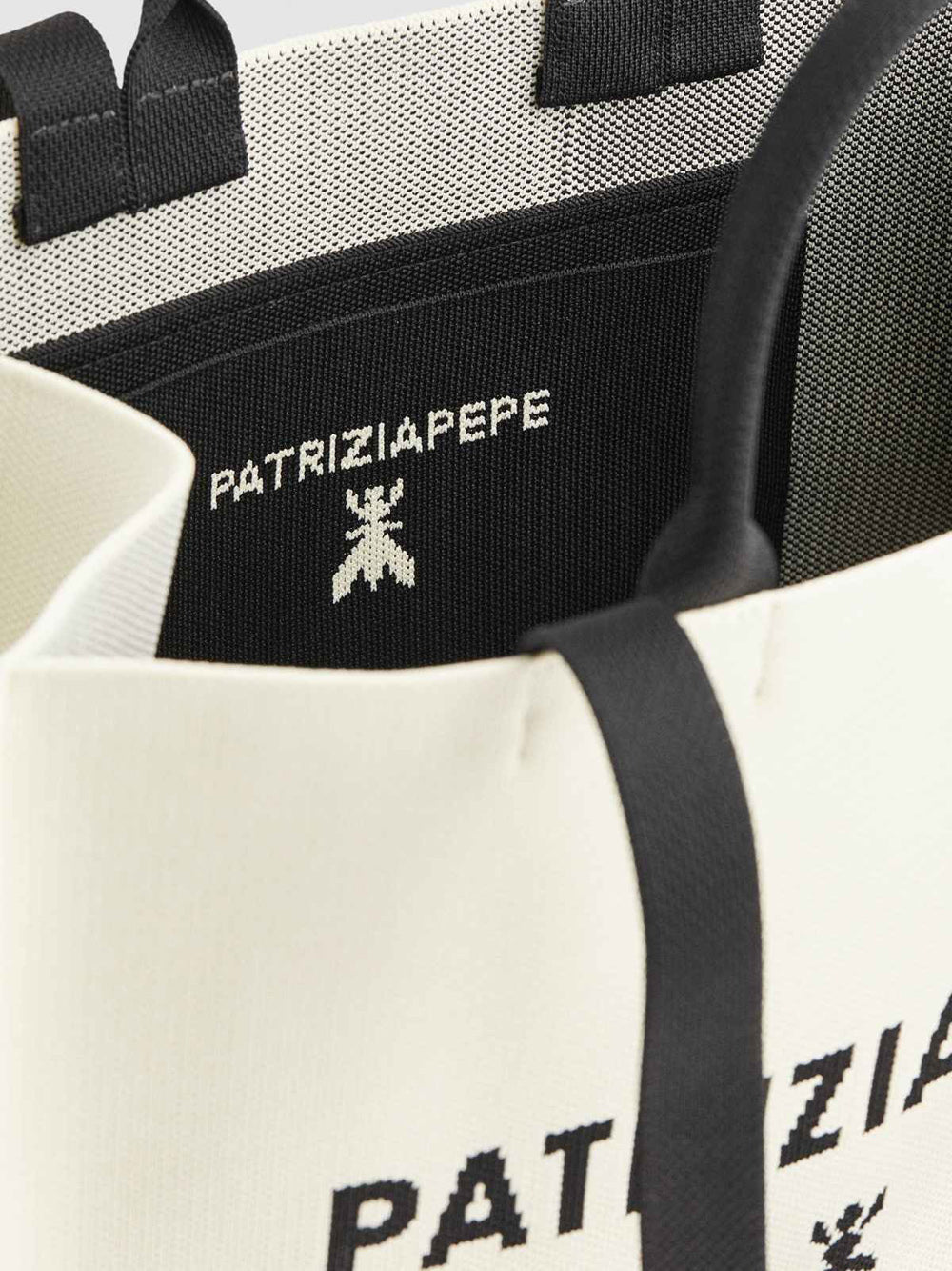 Borsa Shopper Patrizia Pepe da Donna - Nero Avorio